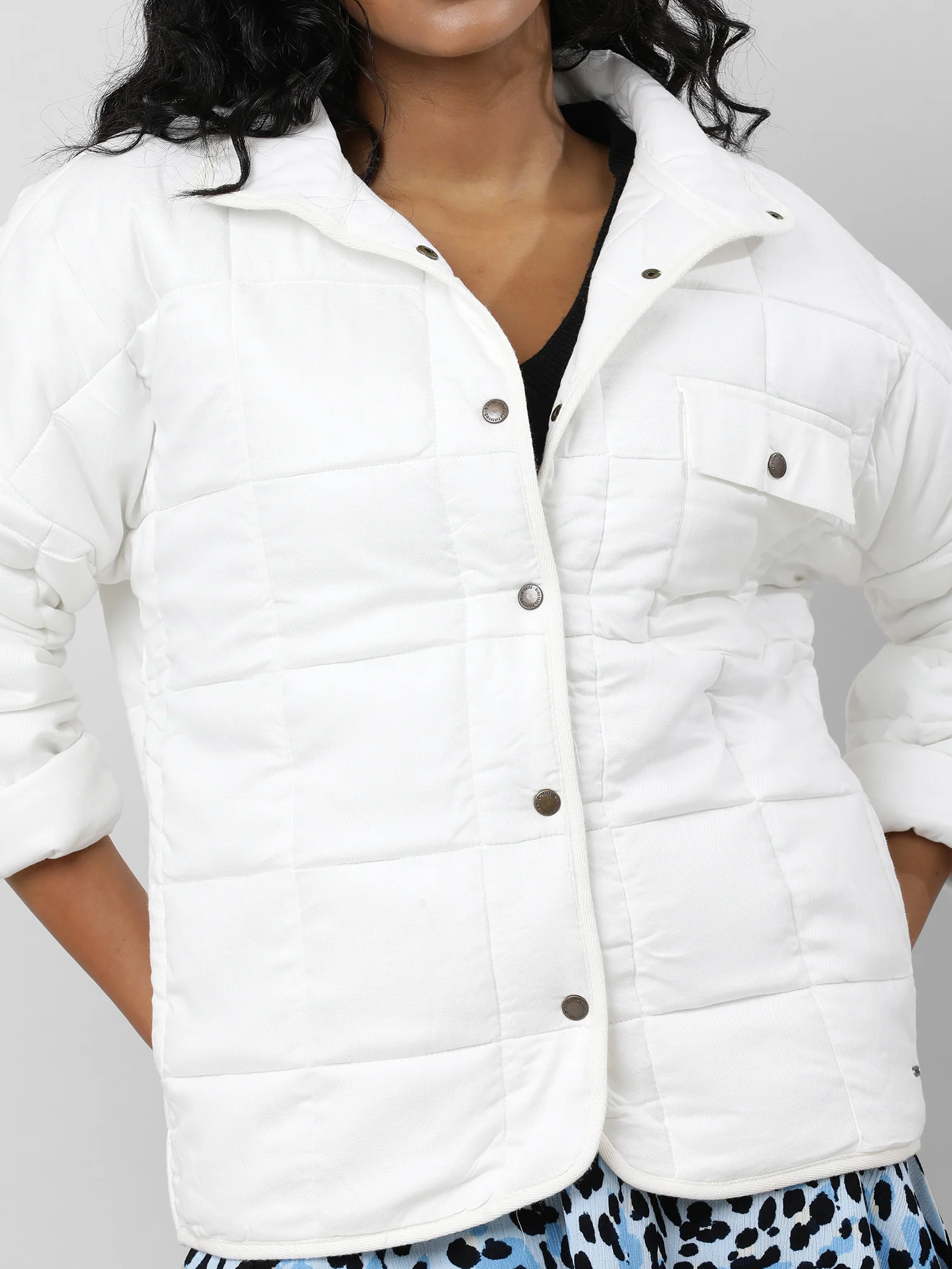 Women White Oversize Jacket - Image 8