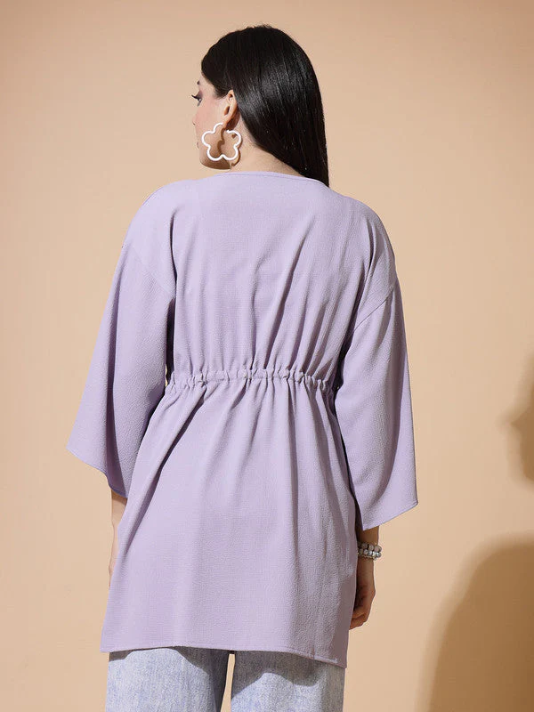 Women Lavender Odor-Free Tie-Up Shrug - Image 5