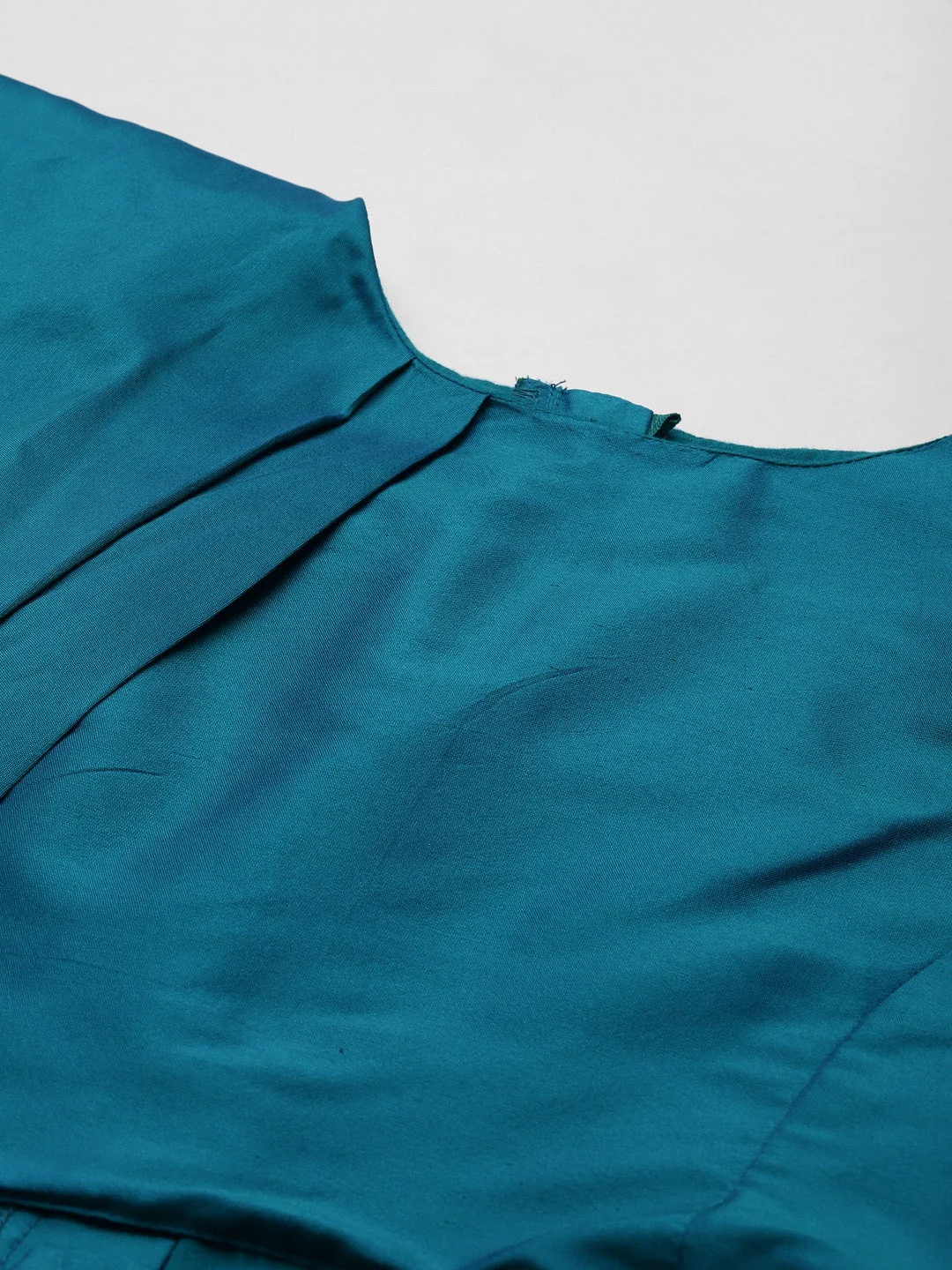 Teal Ruffle Detail Crop Top - Image 2