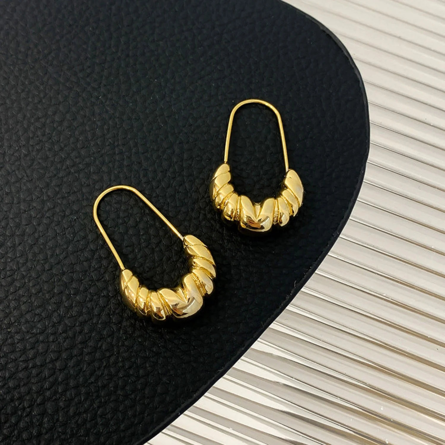 Textured Loop Hoop Earring