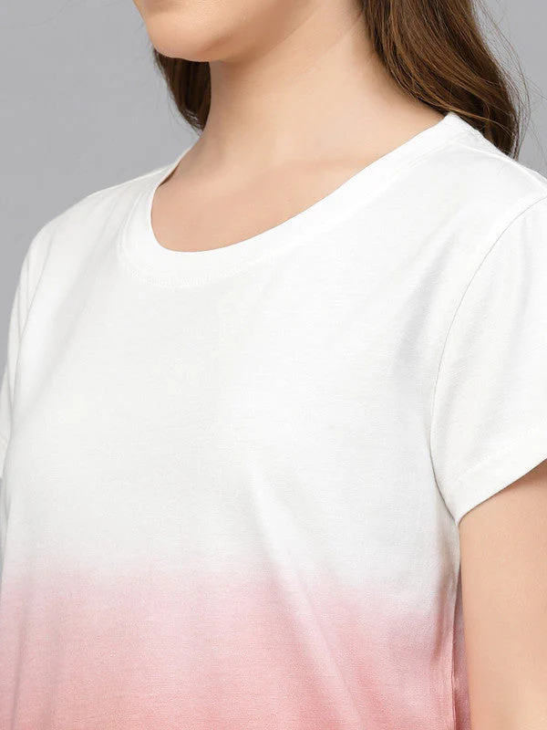 Women Pink Odour Free Tie & Dye T-shirt - Image 3