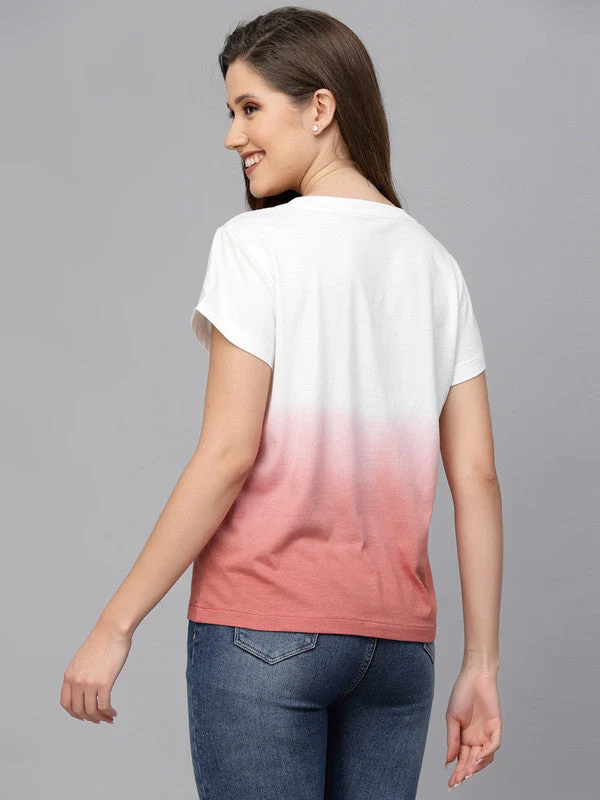 Women Pink Odour Free Tie & Dye T-shirt - Image 5
