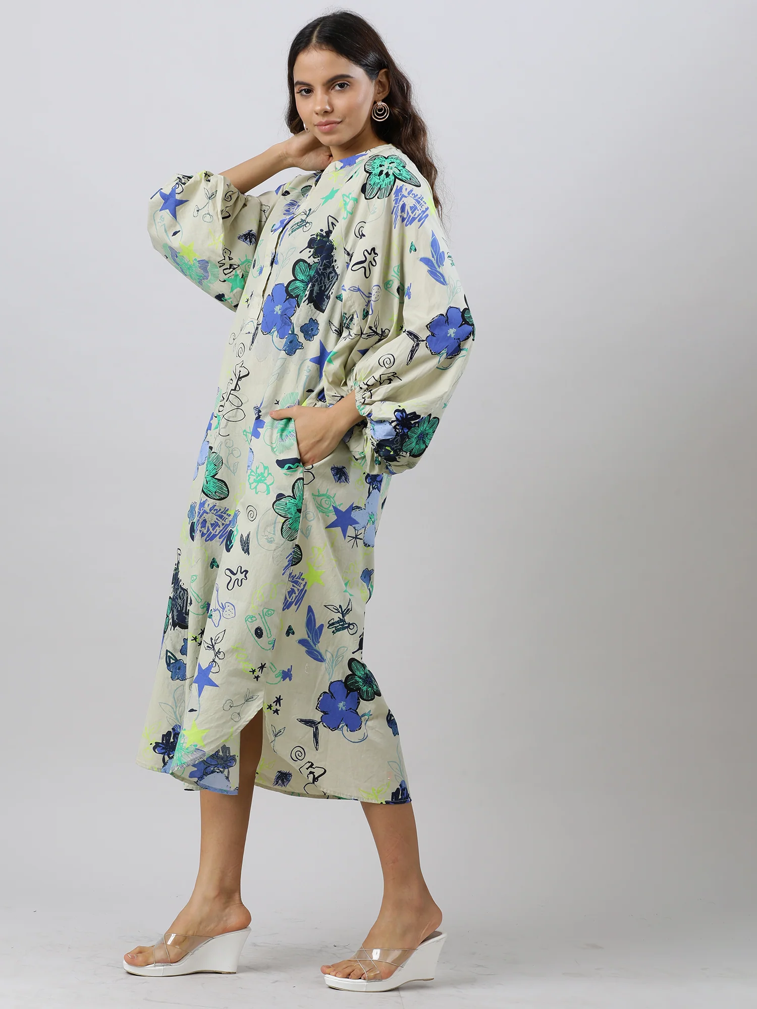 Women Trendy Floral Cotton Dress - Image 14