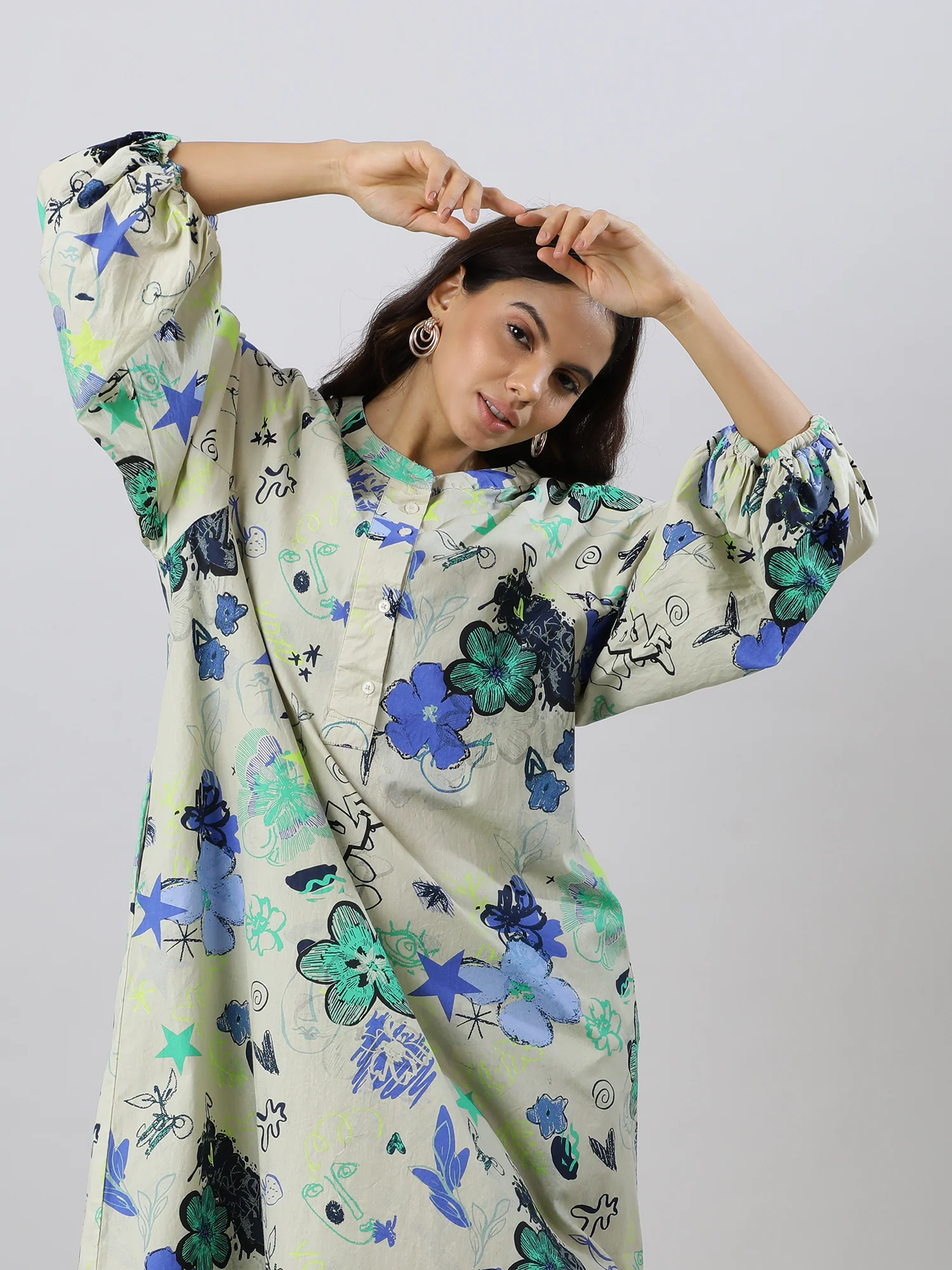 Women Trendy Floral Cotton Dress - Image 18