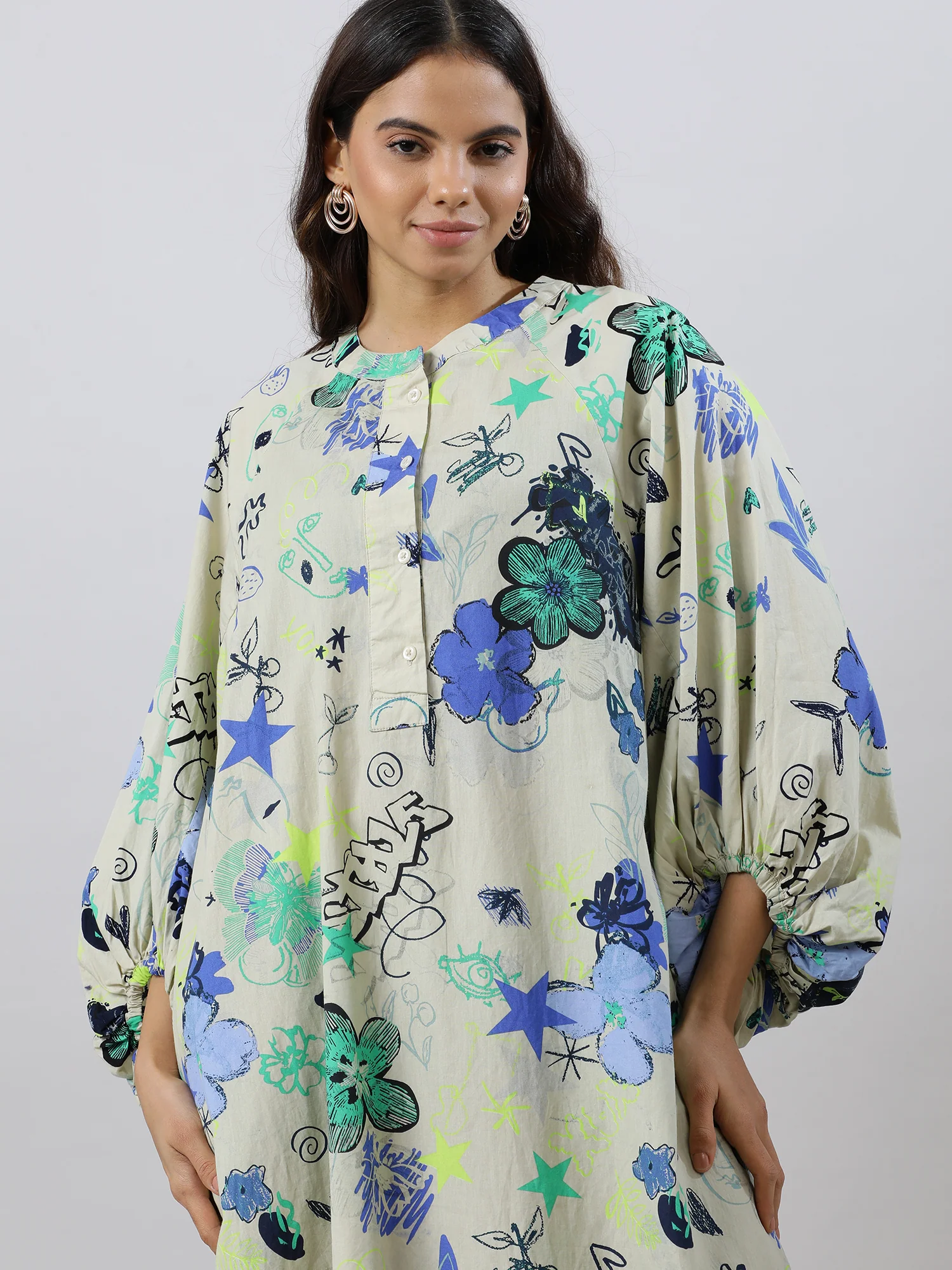 Women Trendy Floral Cotton Dress - Image 7