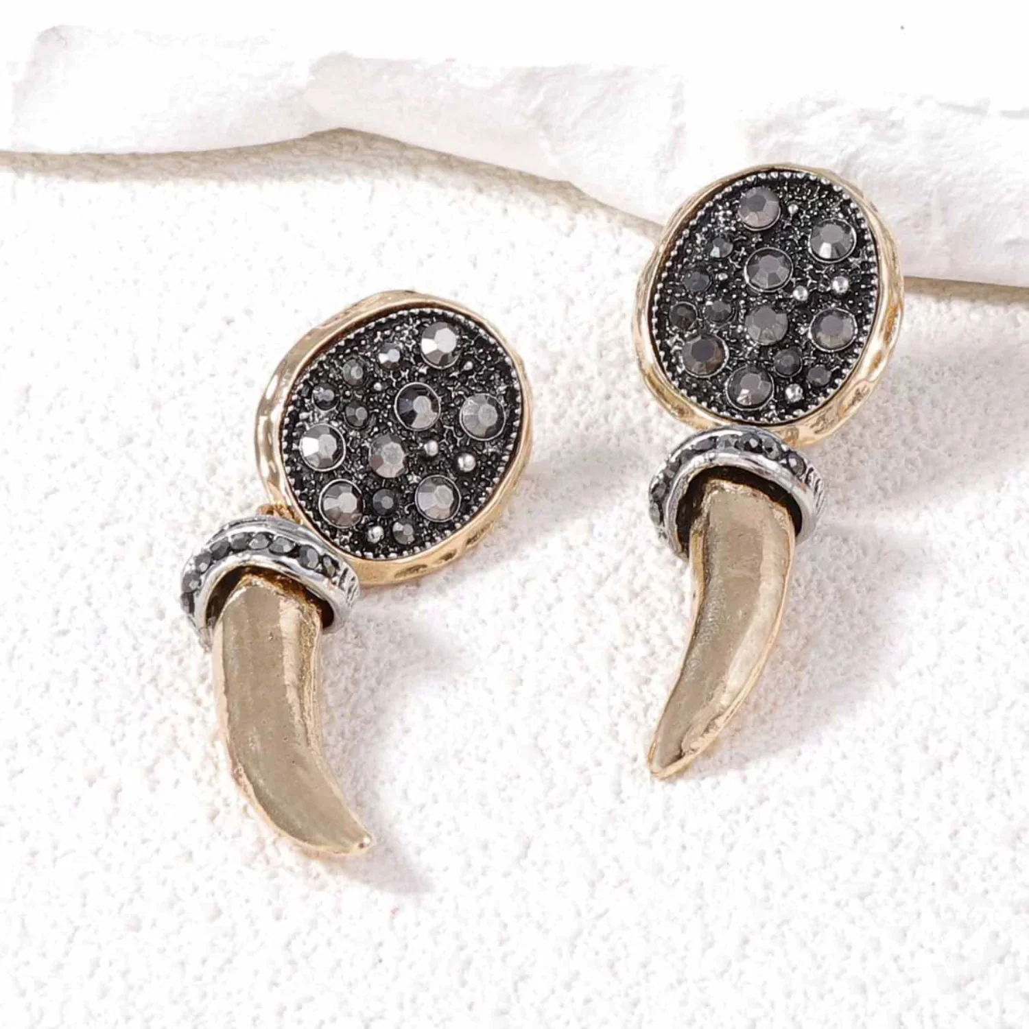 Tusk Tribal Drop Earrings - Image 2
