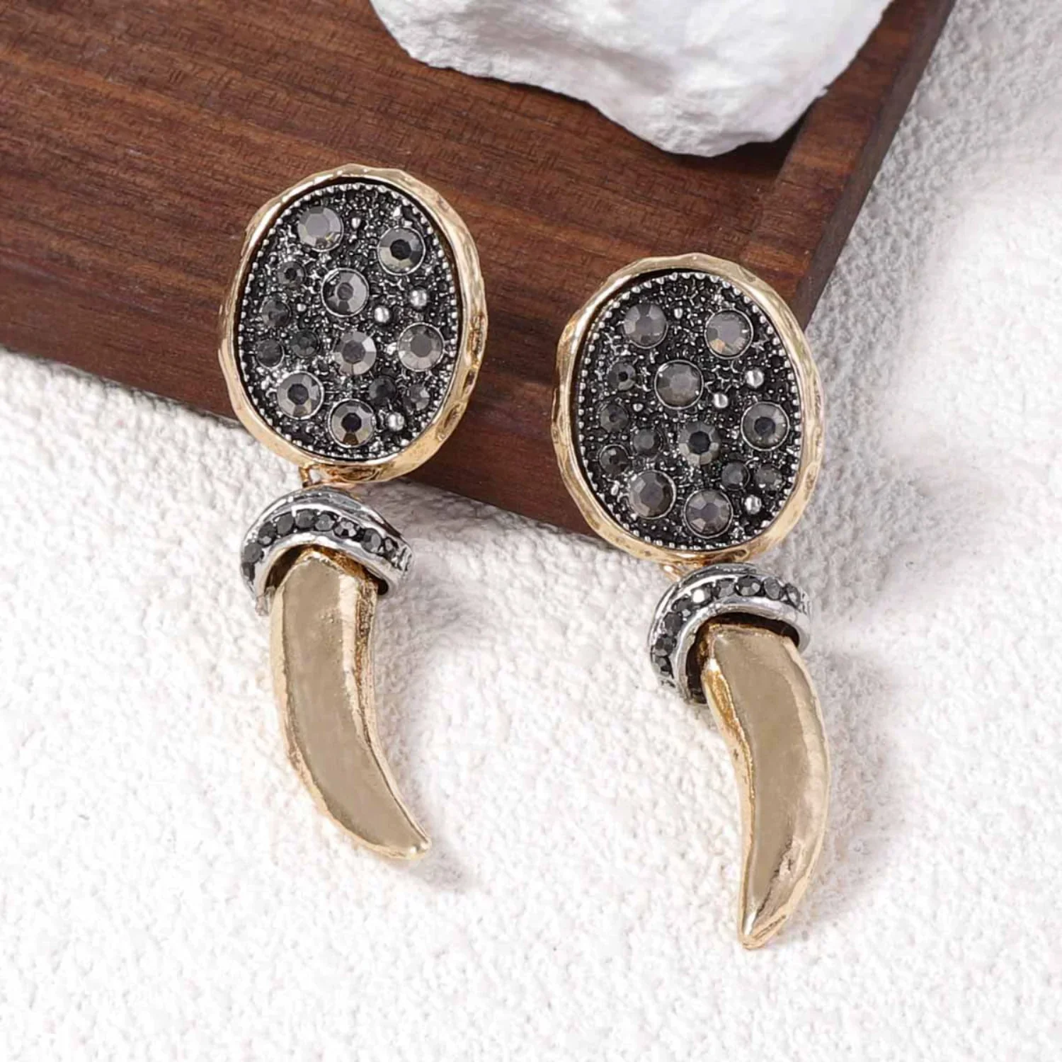 Tusk Tribal Drop Earrings - Image 3