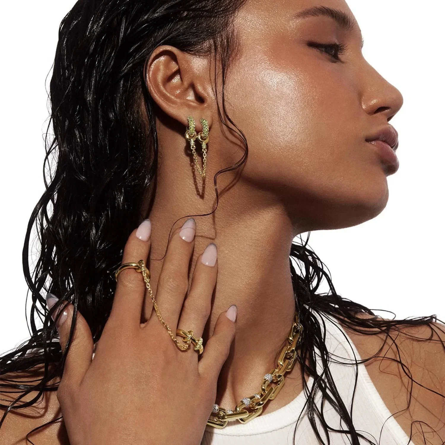 Two-Way Wear Green Earrings - Image 2