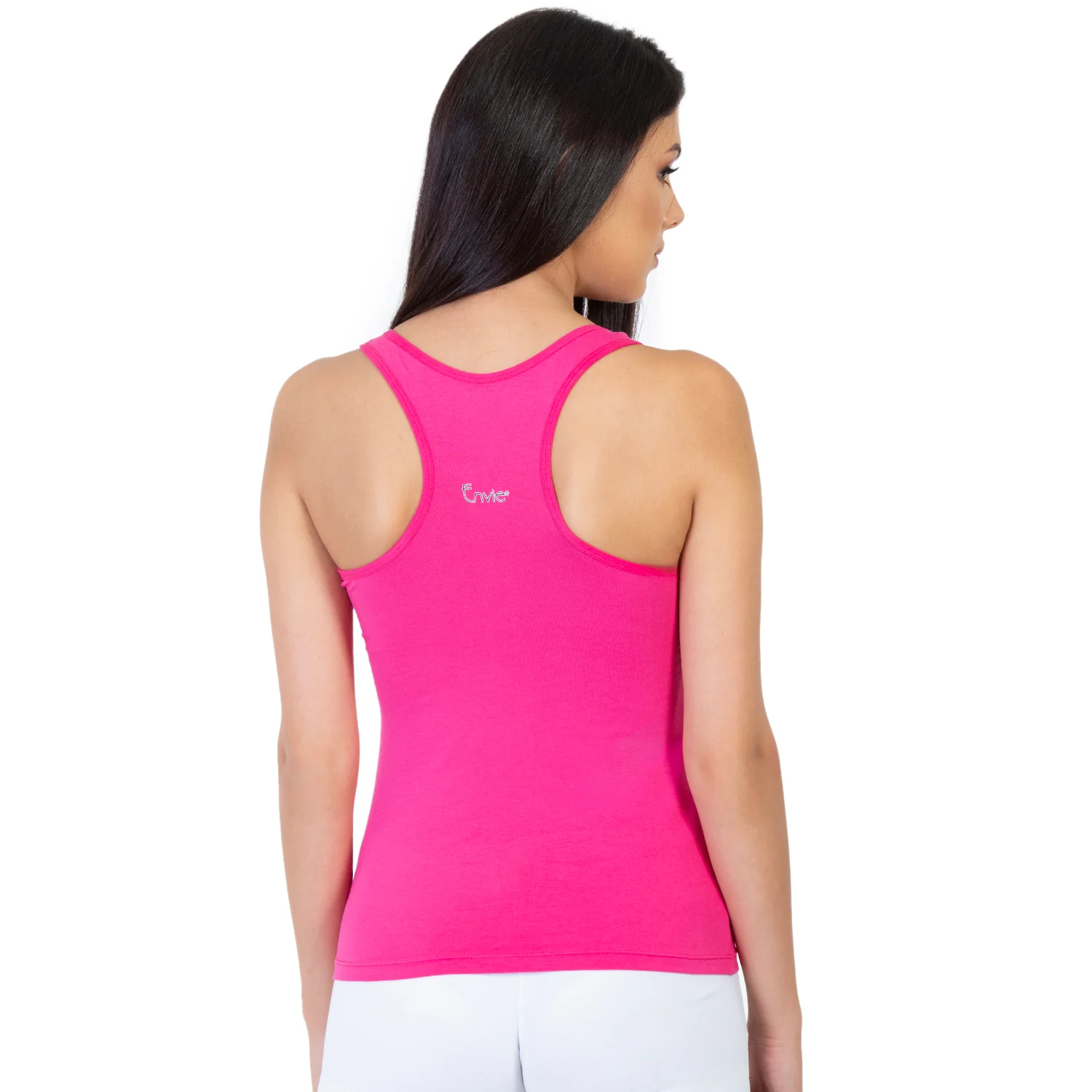 U-Neck Short Length Racerback Tank Top - Image 3