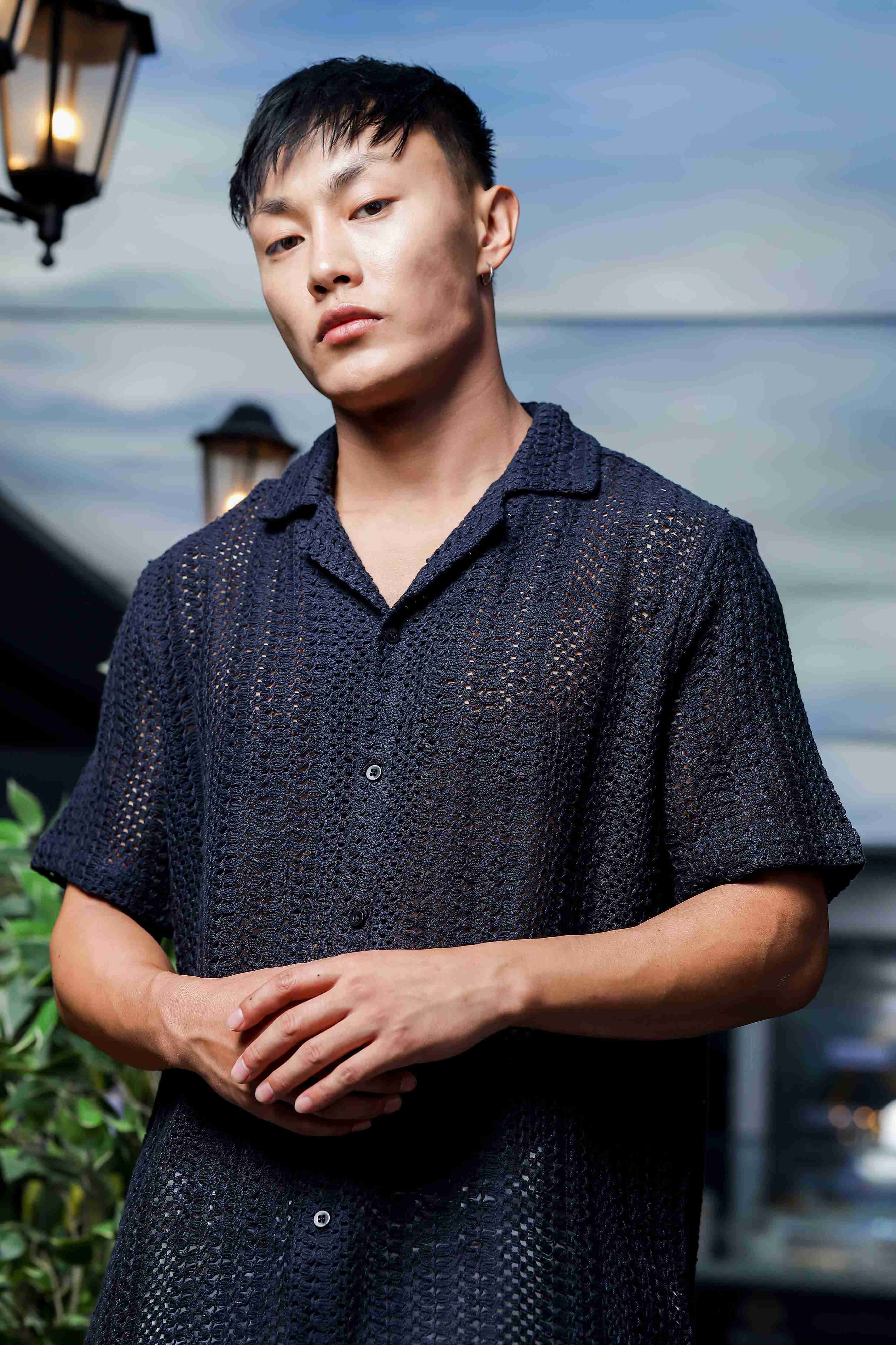 Unisex Black Crochet Shirt - Image 4