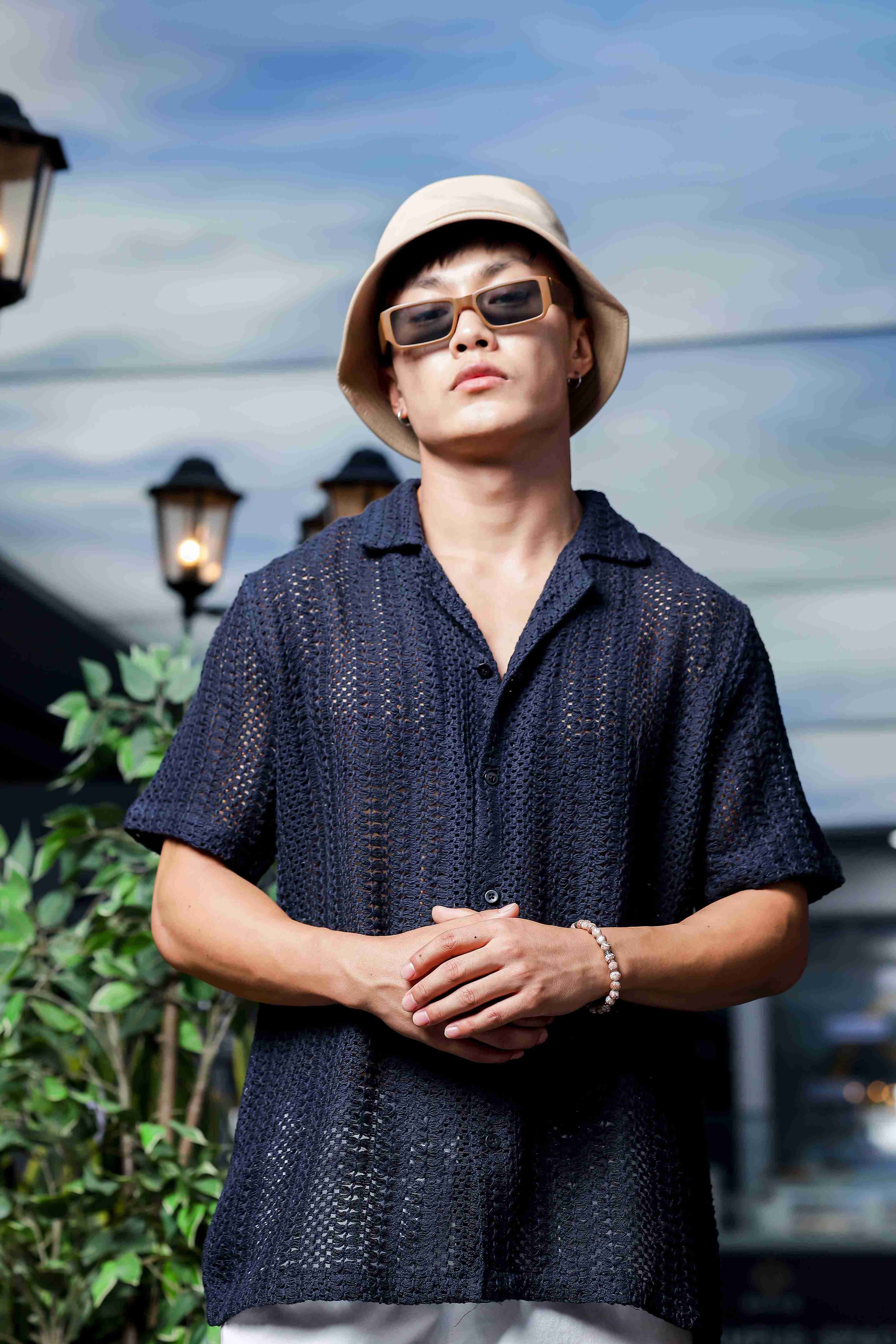Unisex Black Crochet Shirt - Image 7