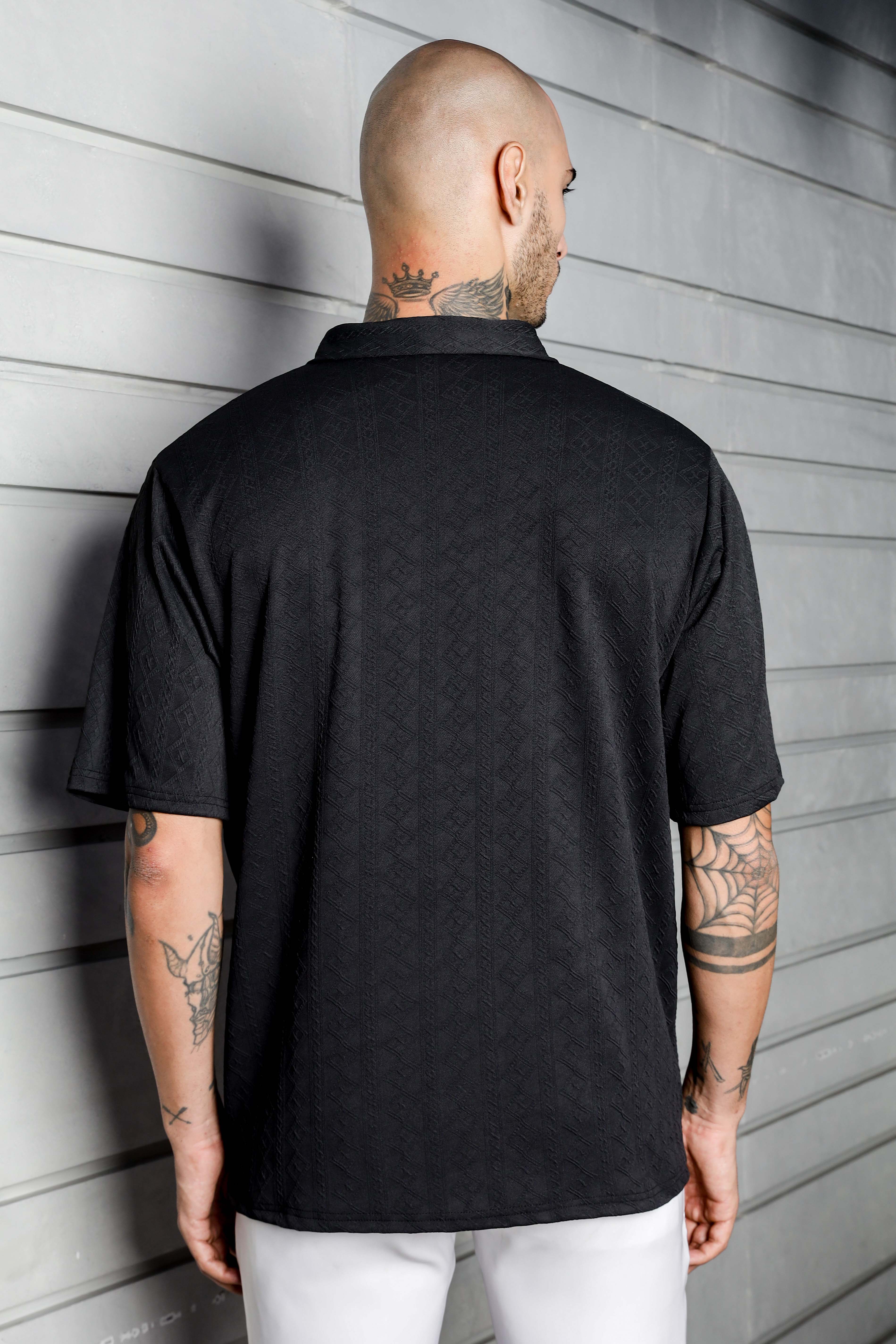 Unisex Black Polo T-shirt - Image 3