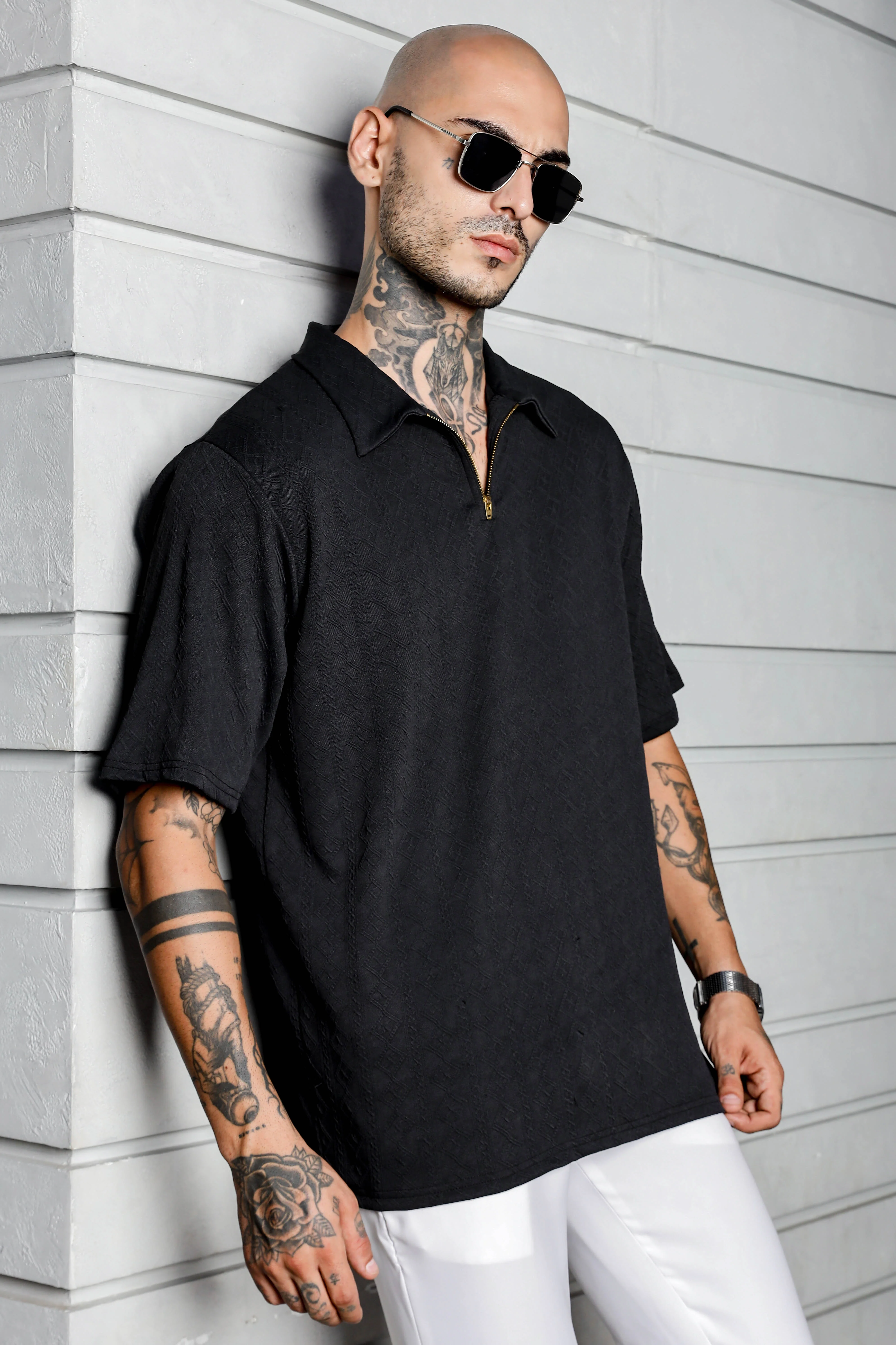 Unisex Black Polo T-shirt - Image 4