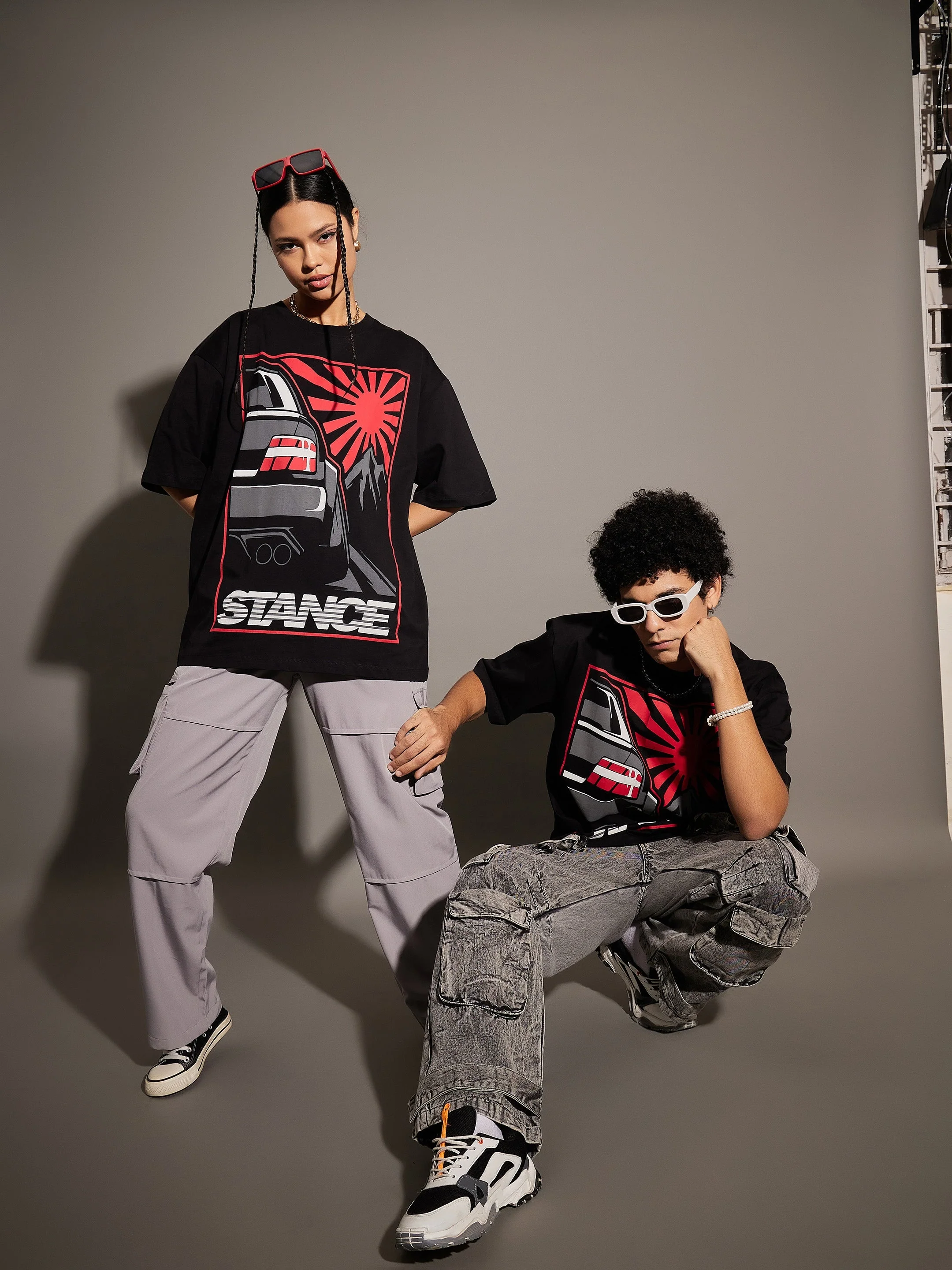 Unisex Black Stance Oversized T-Shirt - Image 2