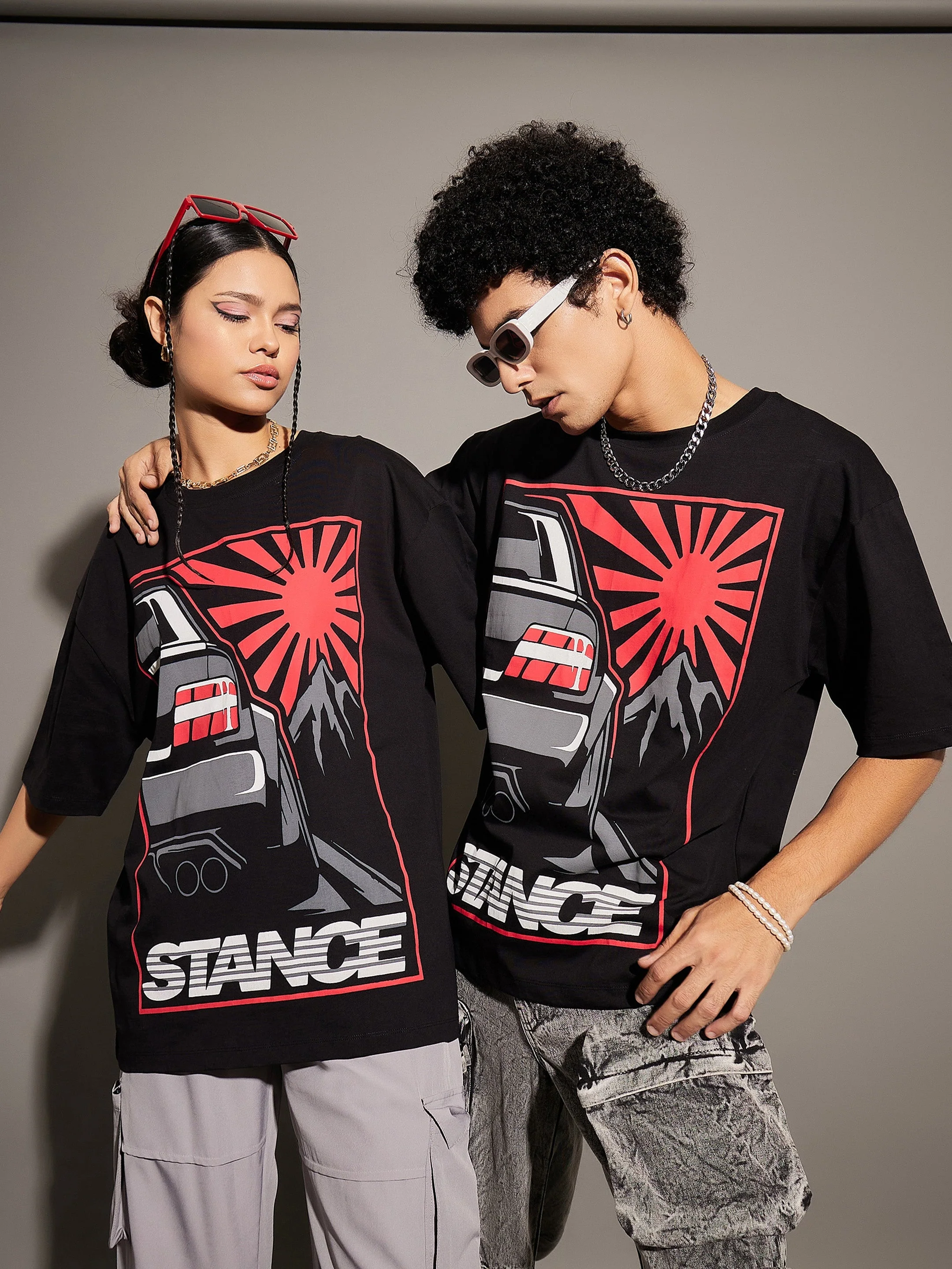 Unisex Black Stance Oversized T-Shirt - Image 3