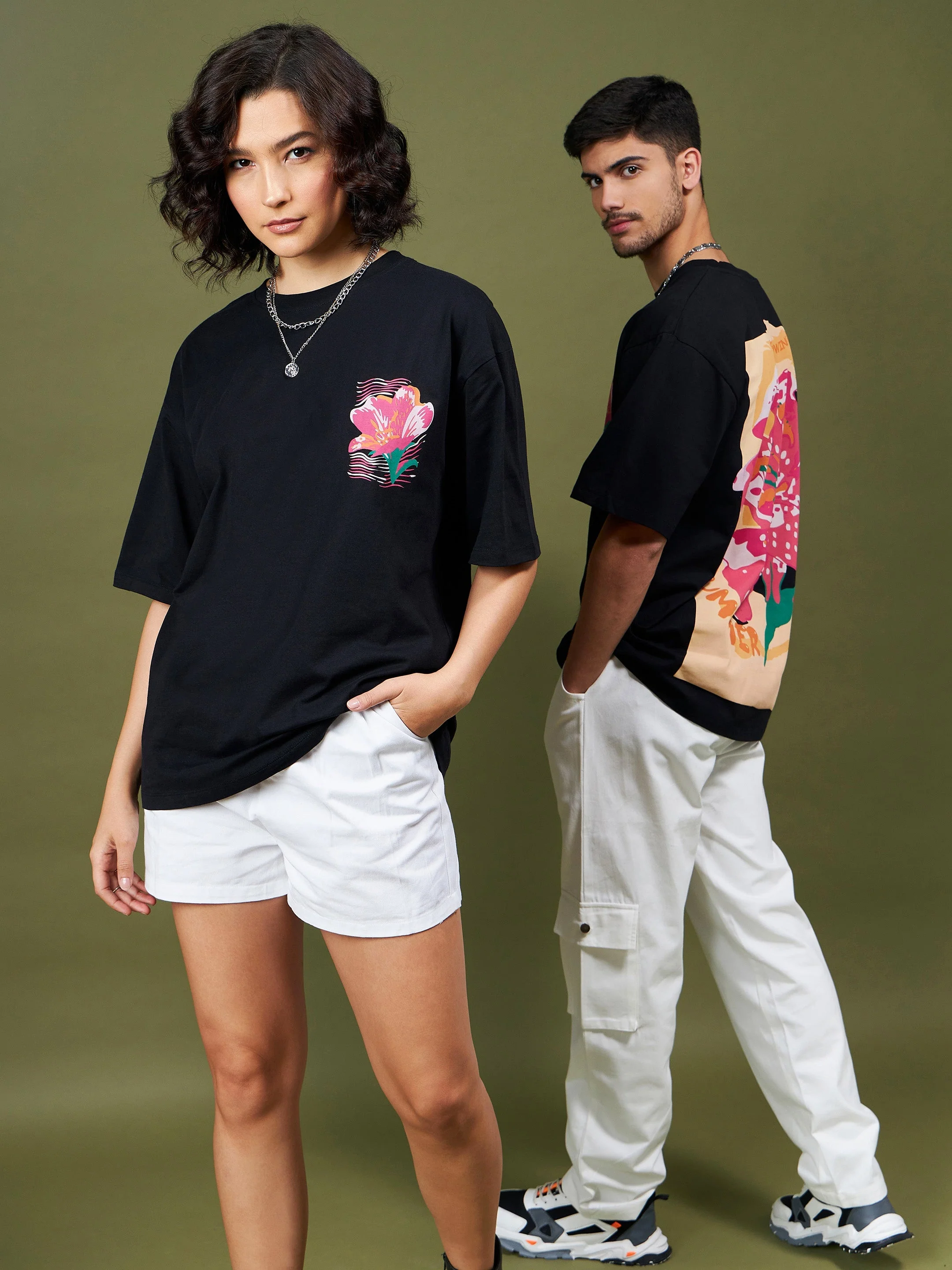 Unisex Black Summer Oversized T-Shirt - Image 2
