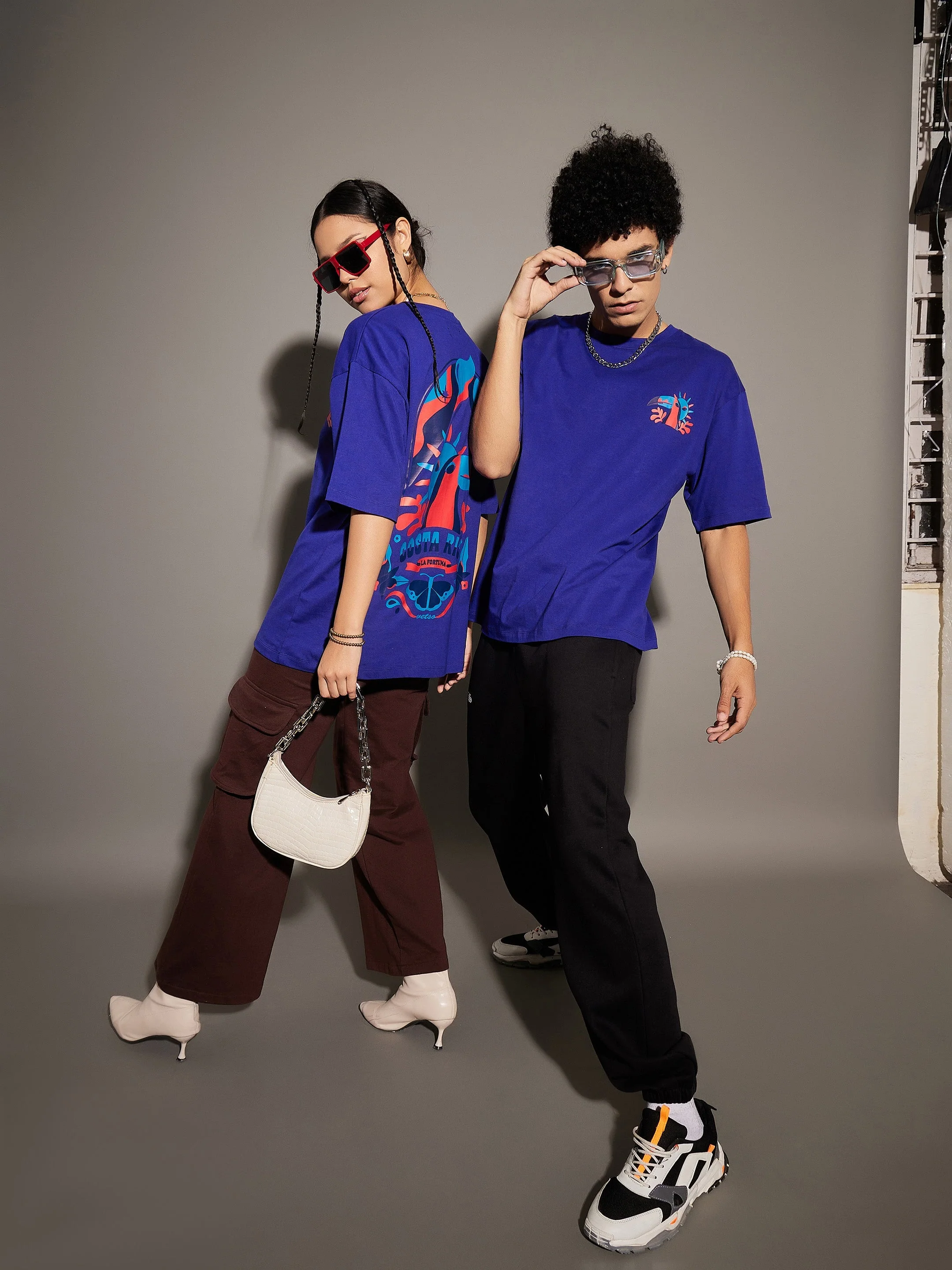 Unisex Blue Costa Rica Oversized T-Shirt - Image 3