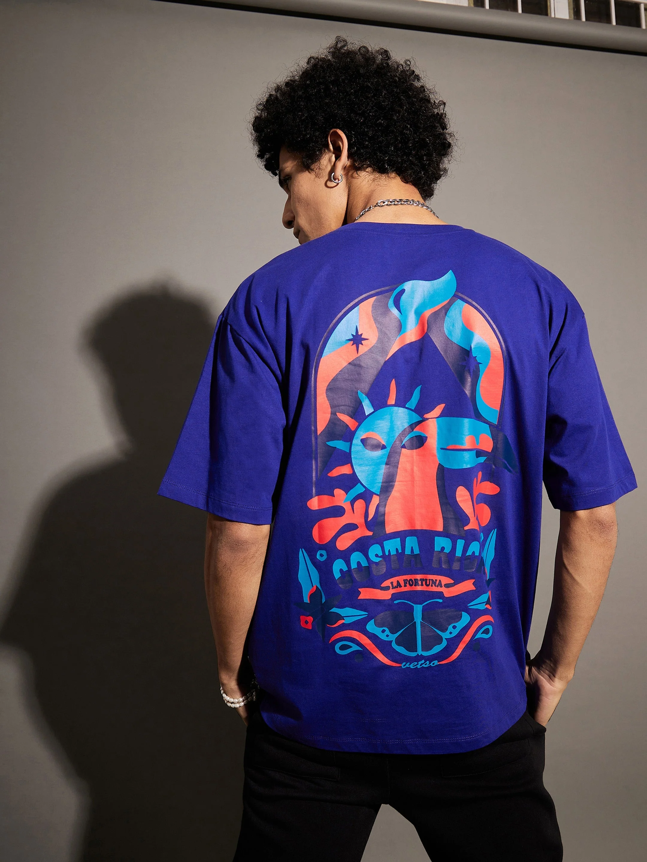 Unisex Blue Costa Rica Oversized T-Shirt - Image 5