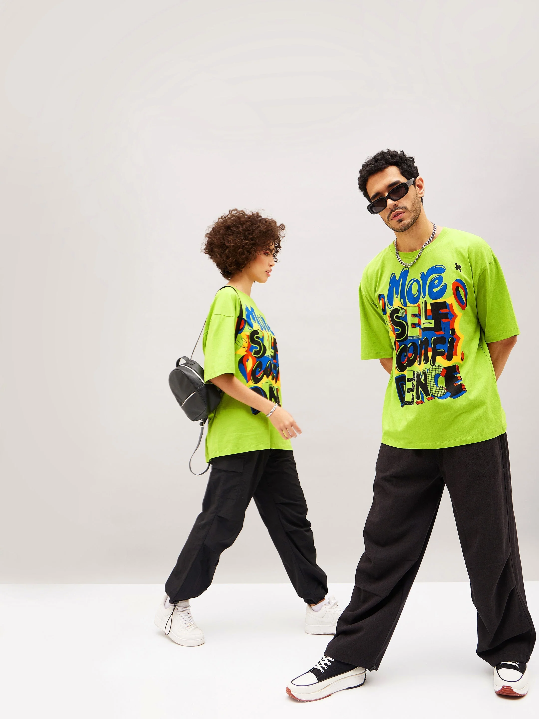Unisex Green Confidence Oversized T-Shirt - Image 3