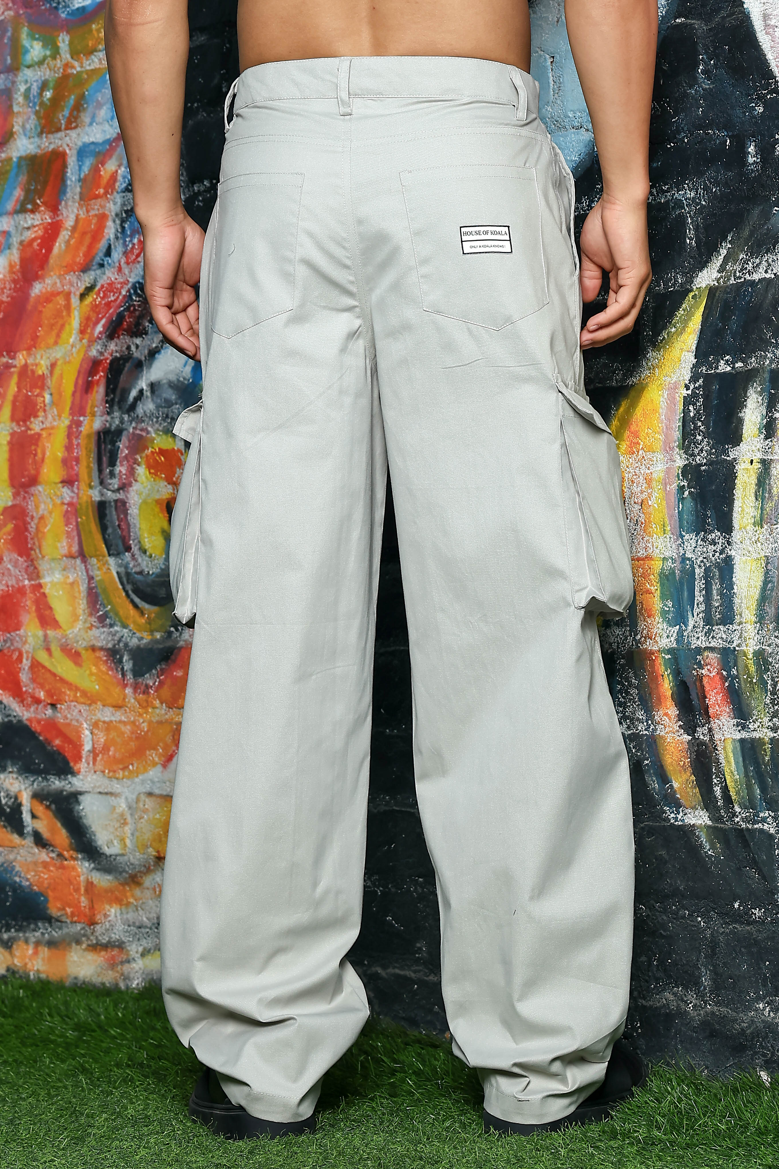 Unisex Grey Cargo Trousers - Image 4