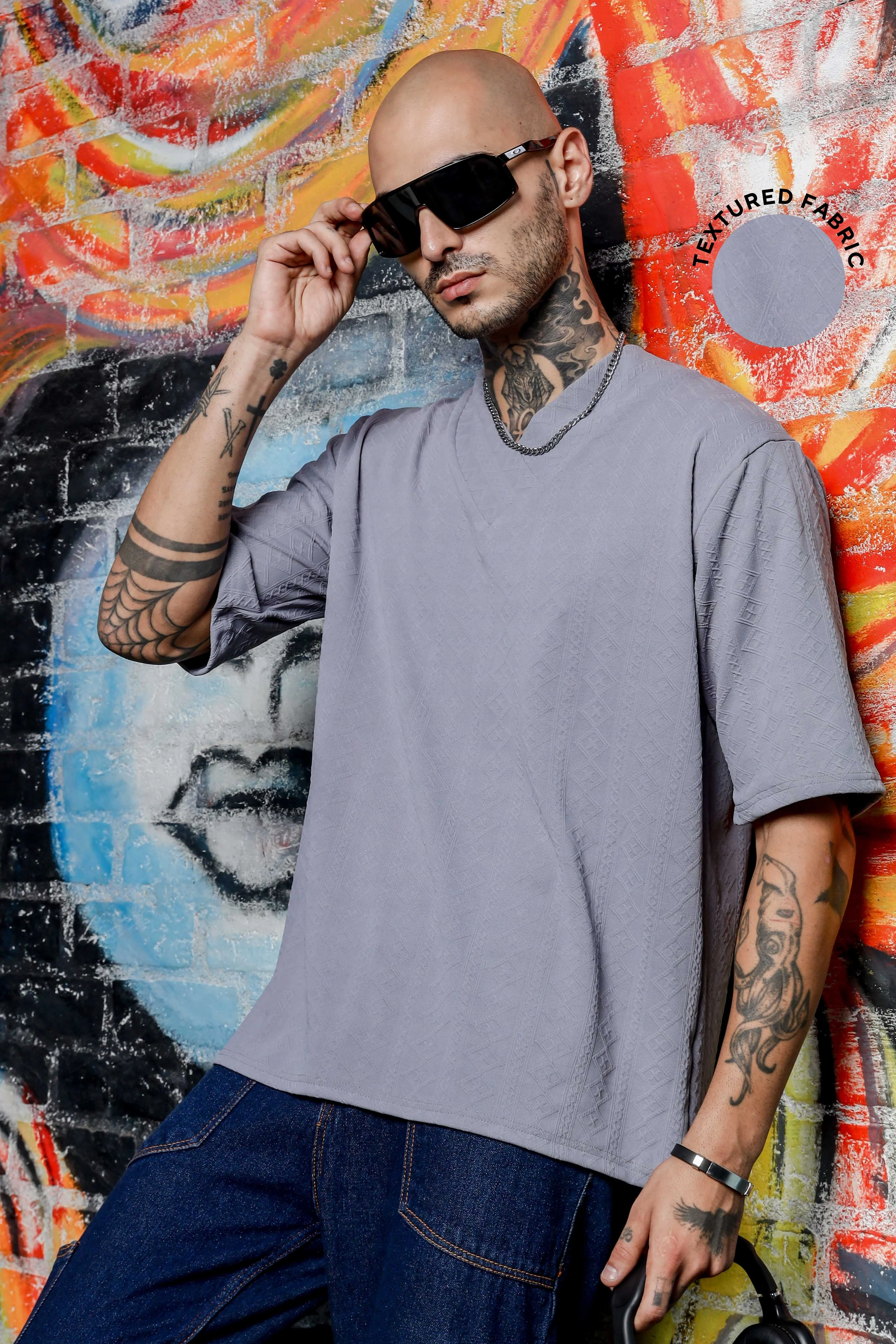 Unisex Grey Oversized T-shirt - Image 6
