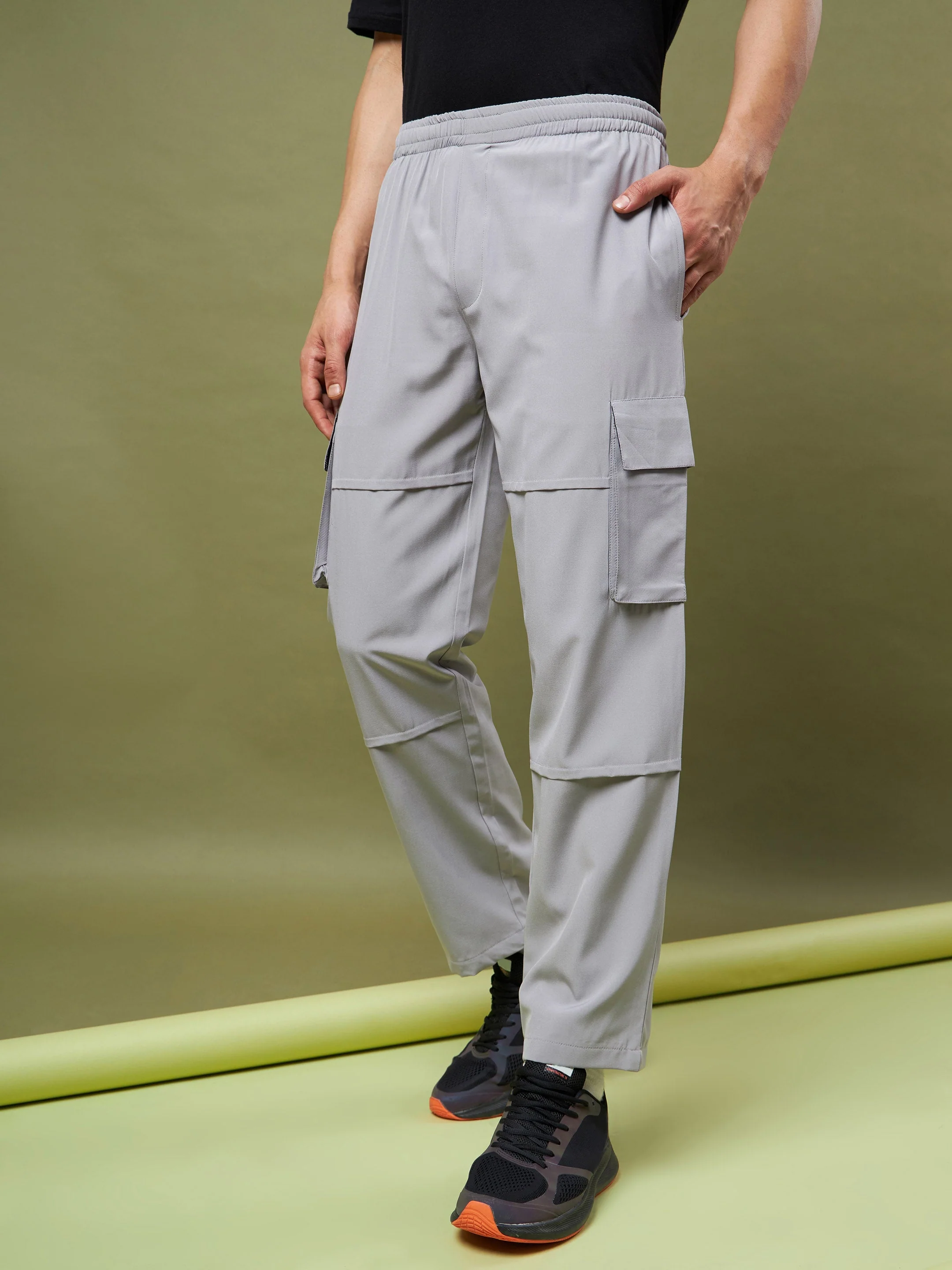 Unisex Grey Parachute Cargo Pants - Image 4