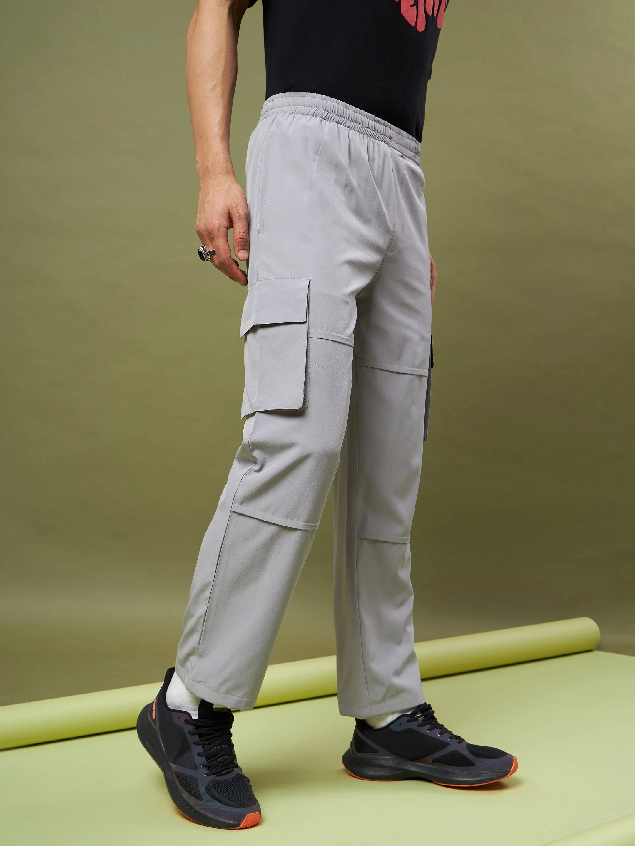 Unisex Grey Parachute Cargo Pants - Image 5