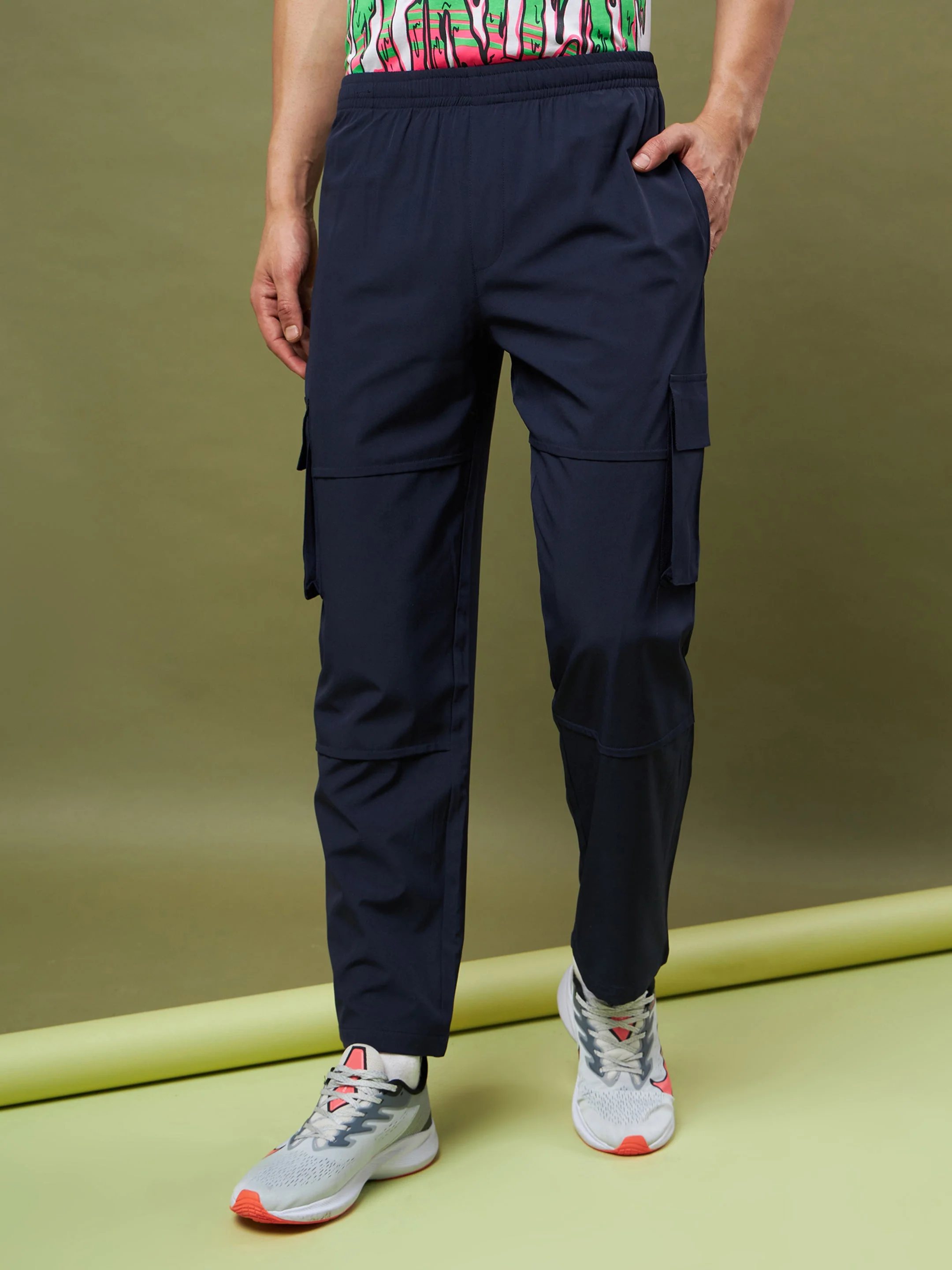 Unisex Navy Parachute Cargo Pants - Image 3