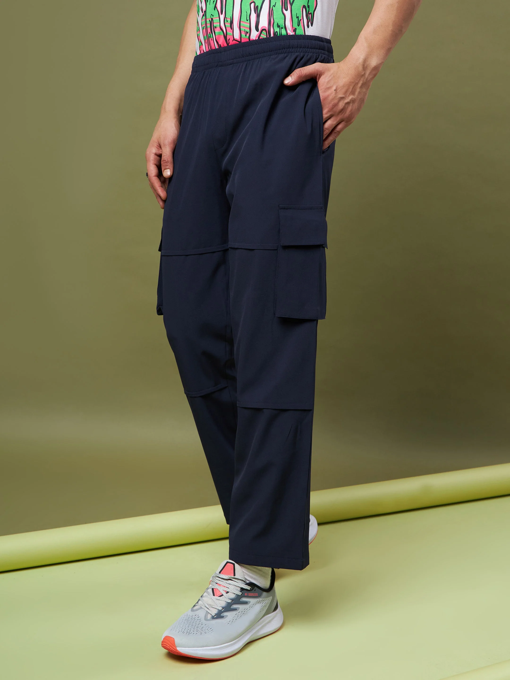 Unisex Navy Parachute Cargo Pants - Image 4