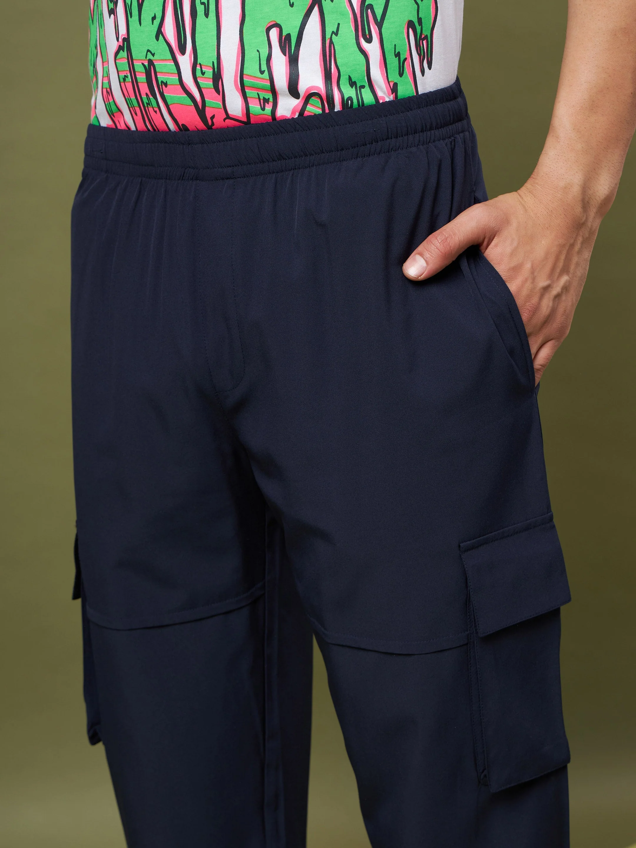 Unisex Navy Parachute Cargo Pants - Image 5
