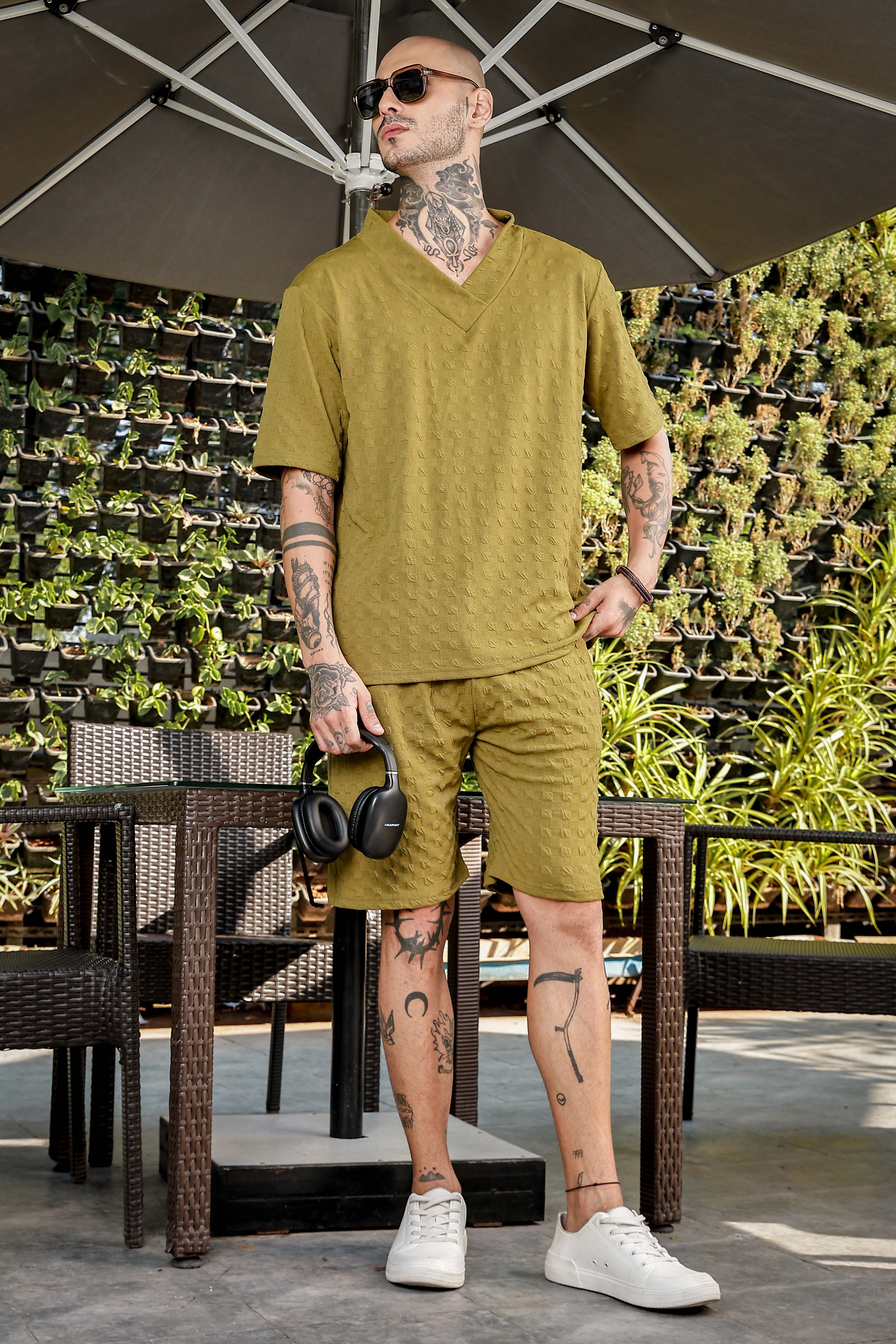 Unisex Olive Casual Shorts - Image 5