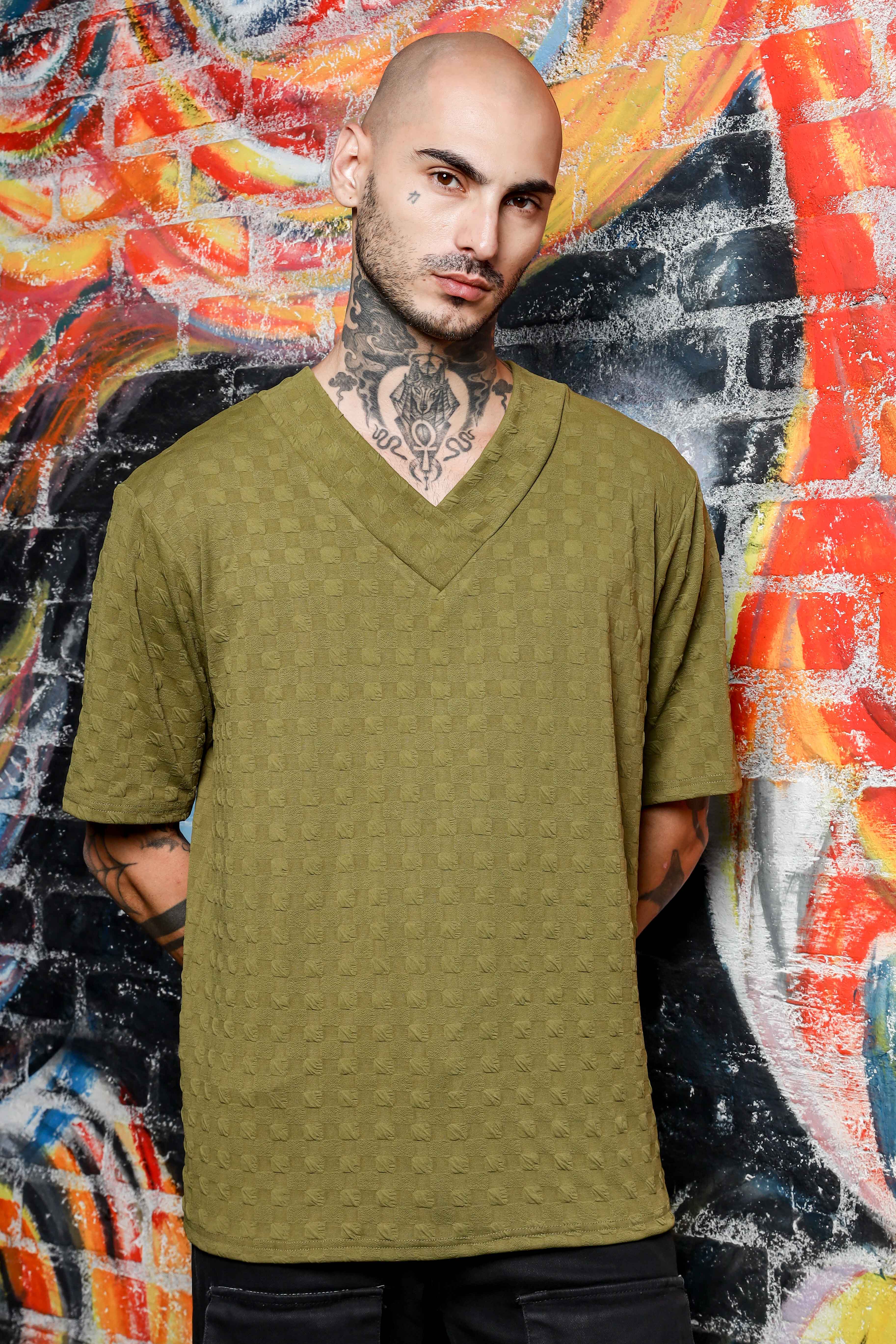 Unisex Olive Oversized T-shirt - Image 2