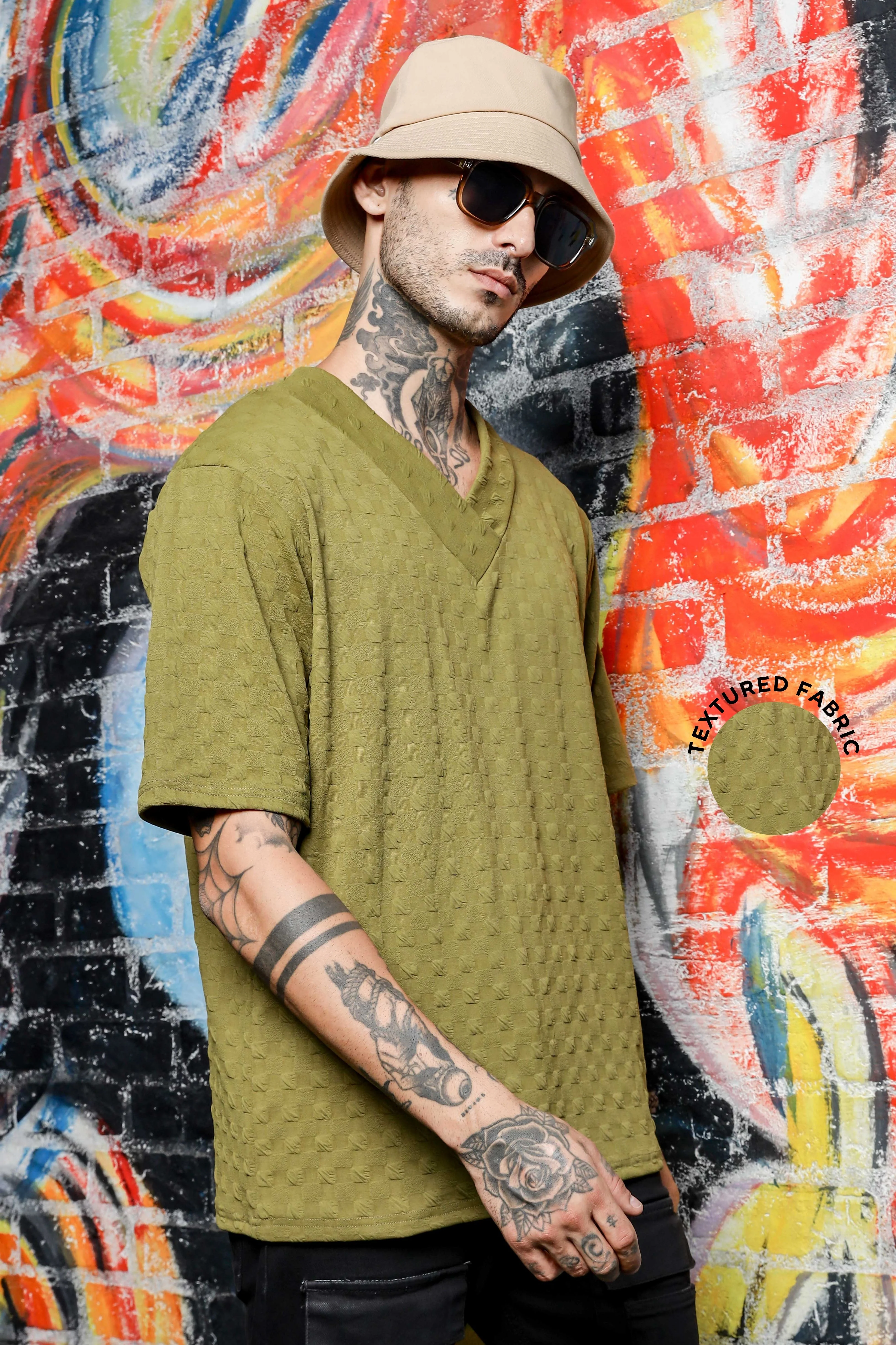 Unisex Olive Oversized T-shirt - Image 3