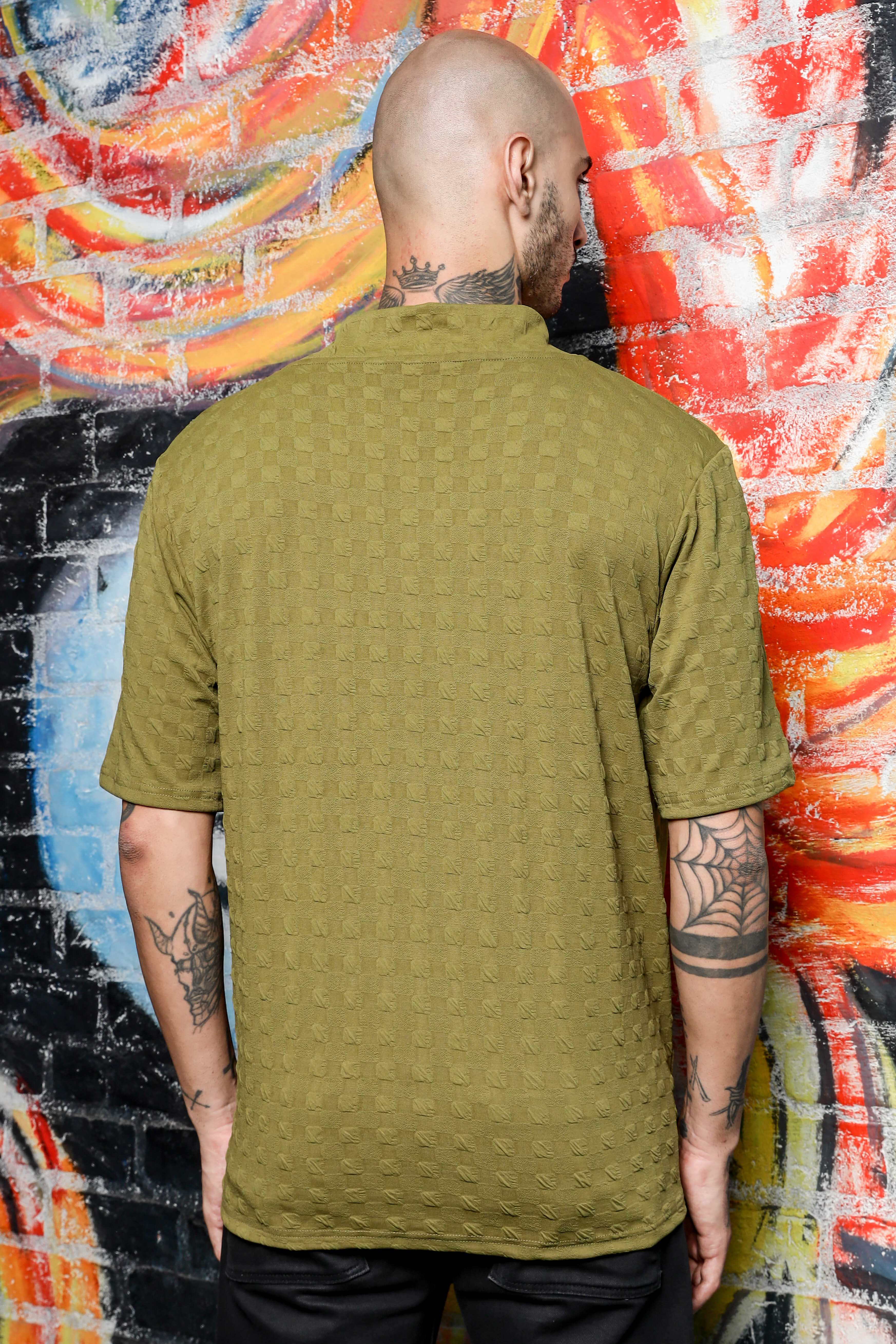 Unisex Olive Oversized T-shirt - Image 4