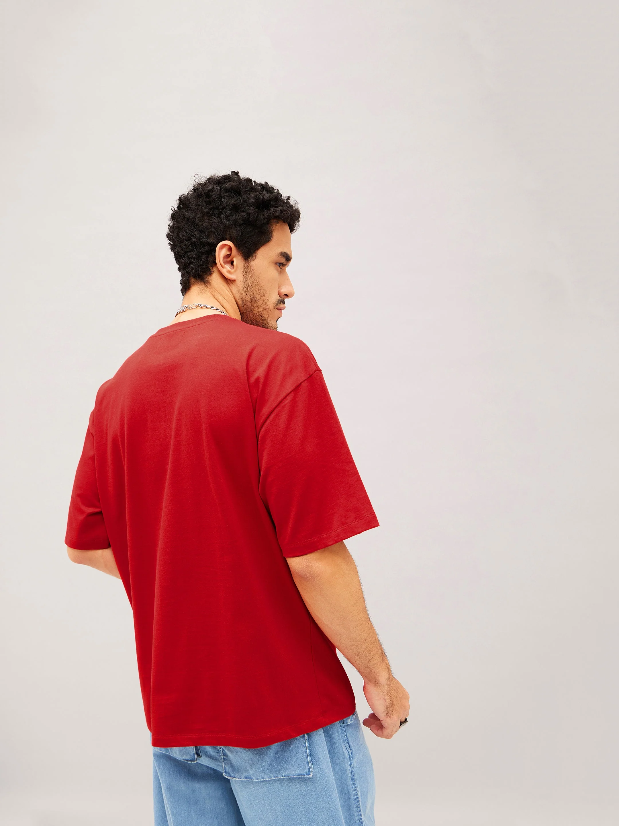 Unisex Red World Wide Oversized T-Shirt - Image 5