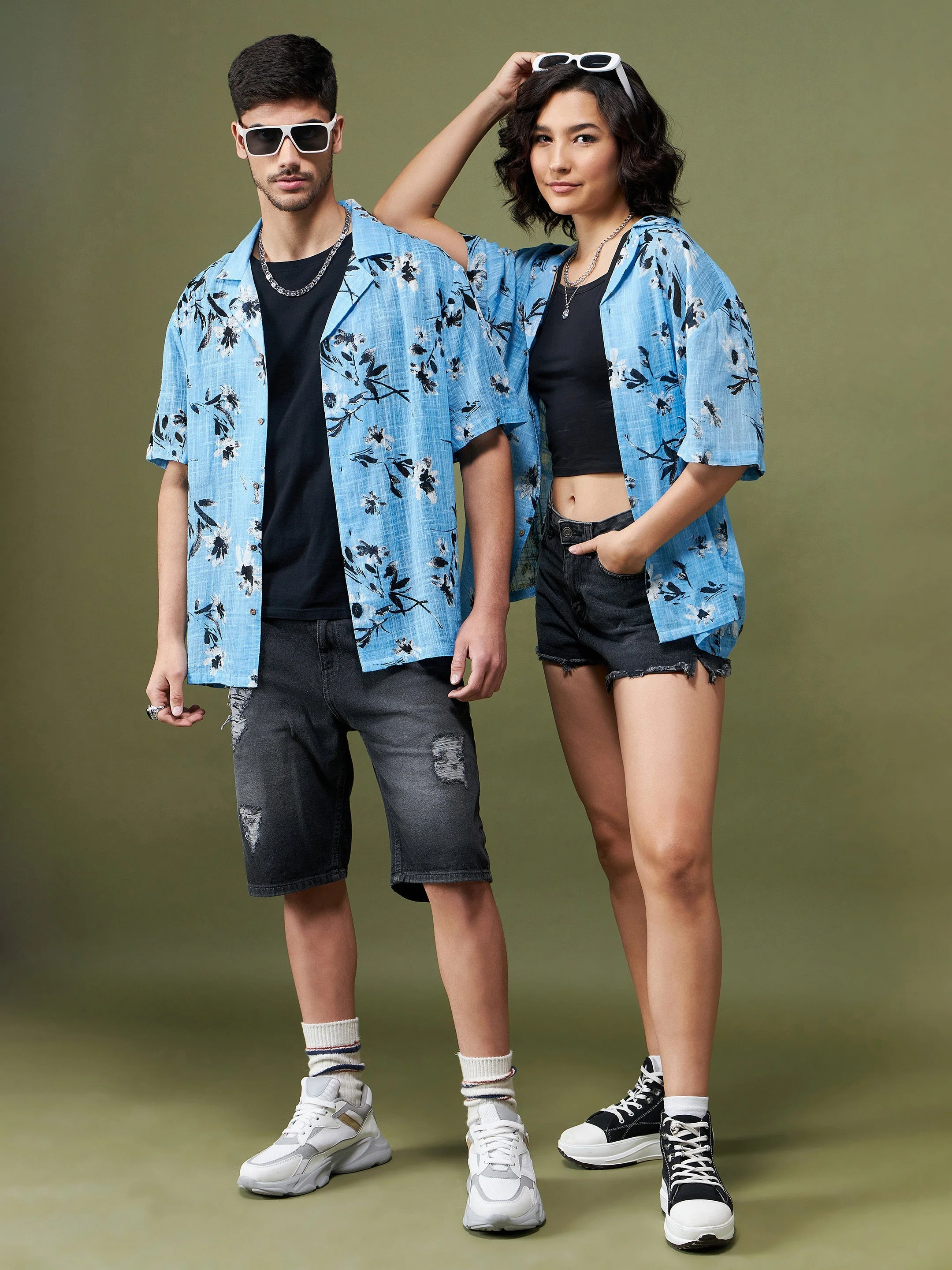 Women Sea Green Floral Relax Fit Shirt - Image 2