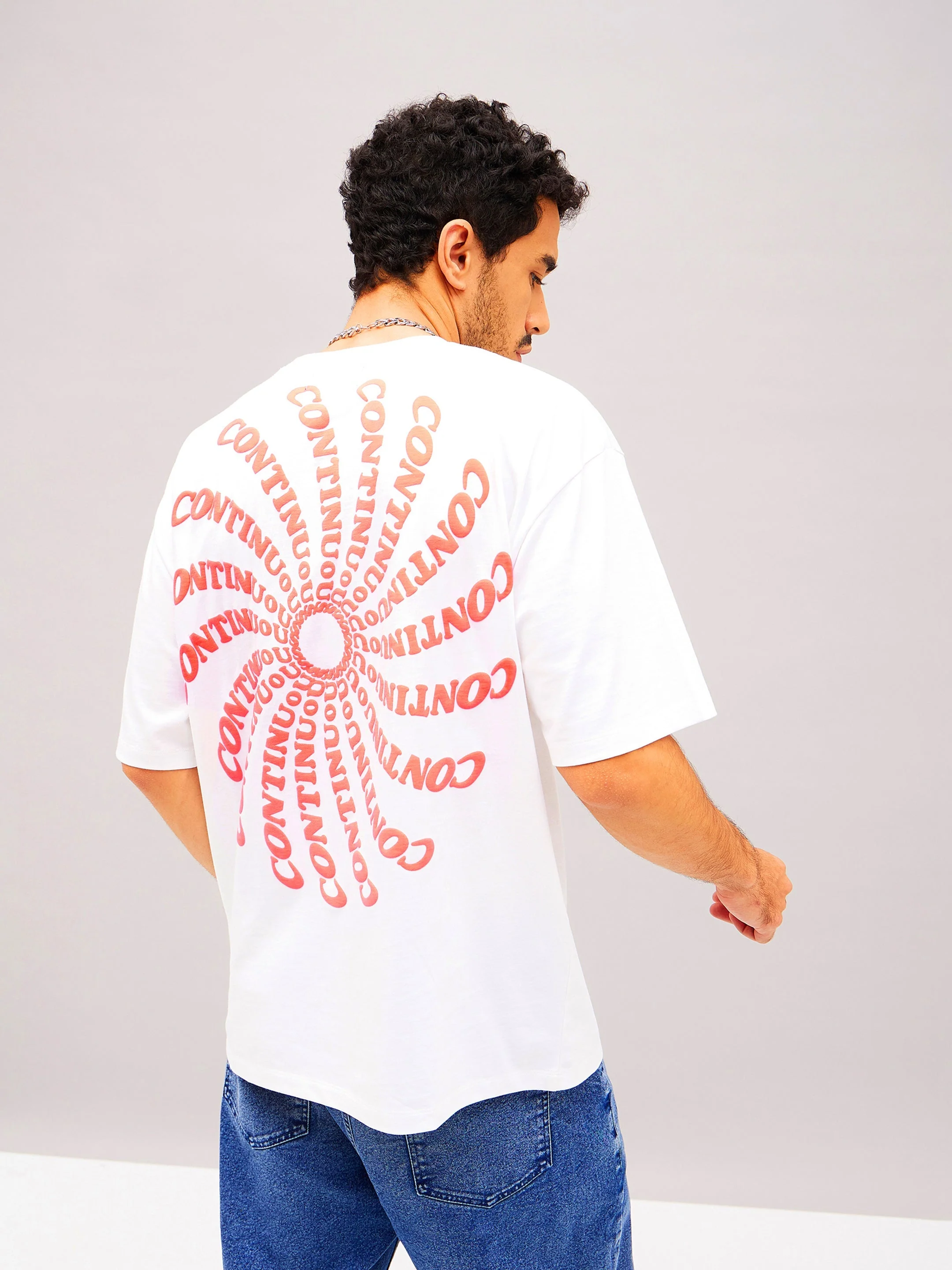 Unisex White Continue Oversized T-Shirt - Image 5