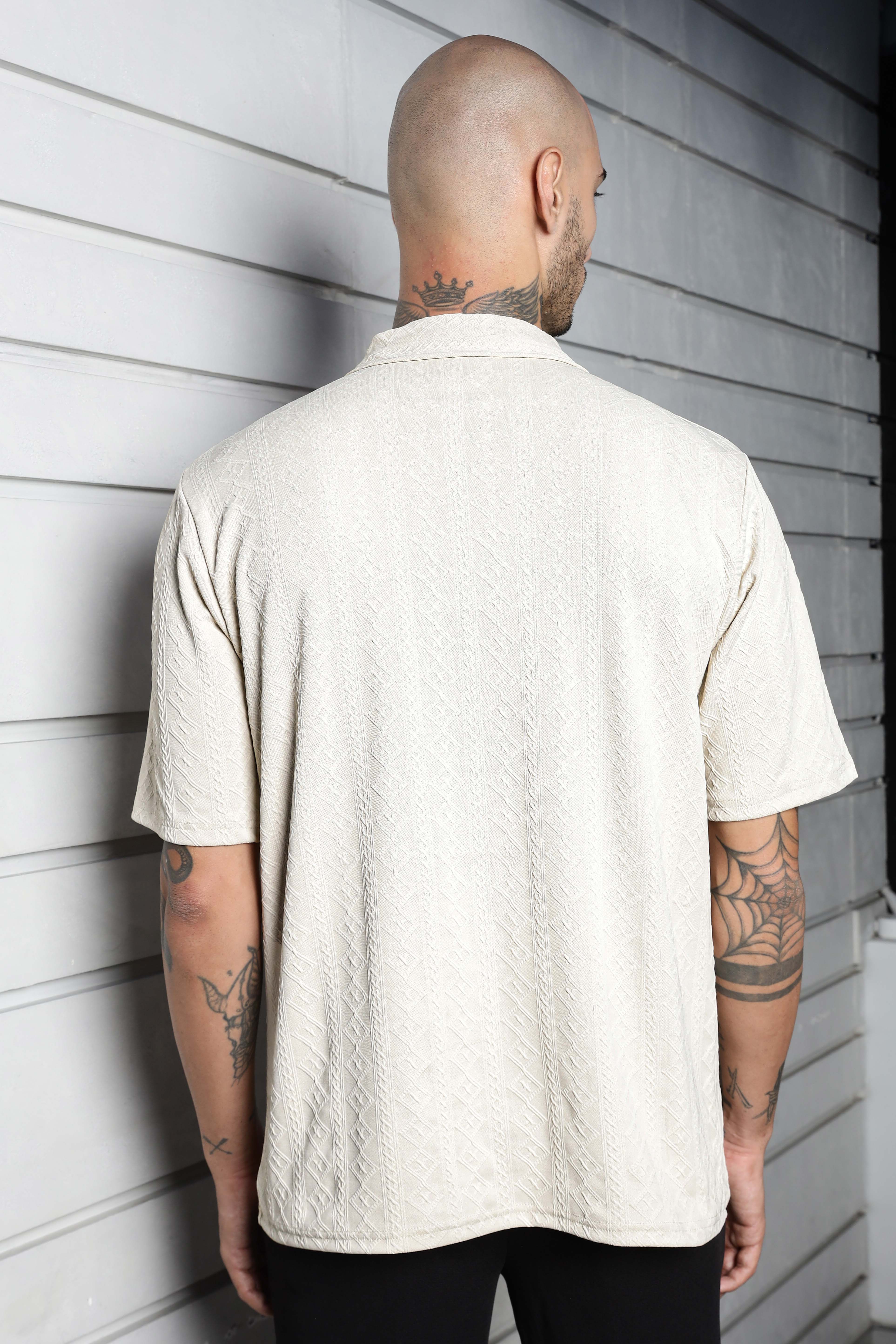 Unisex White Oversized Polo T-shirt - Image 3