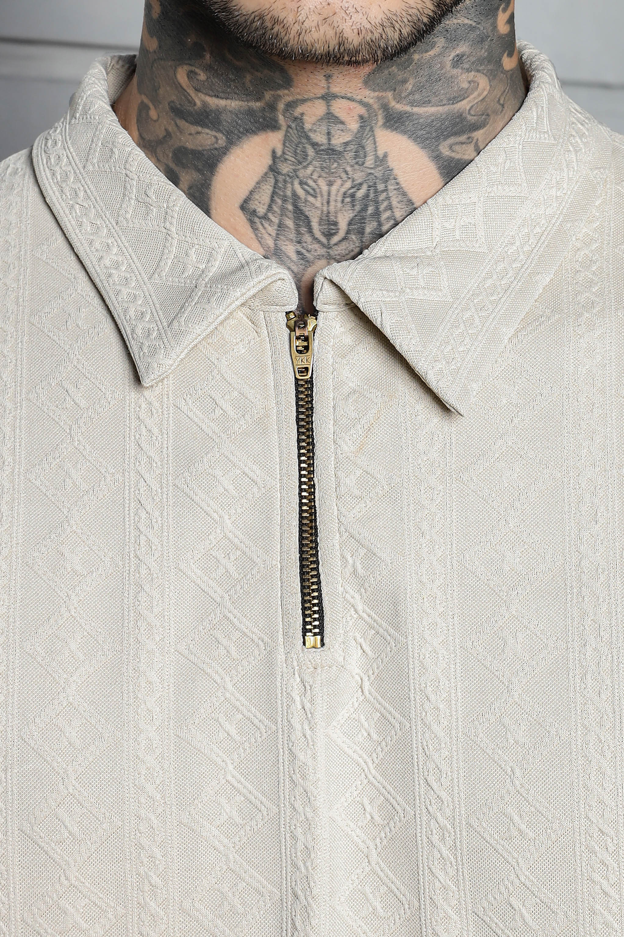 Unisex White Oversized Polo T-shirt - Image 4
