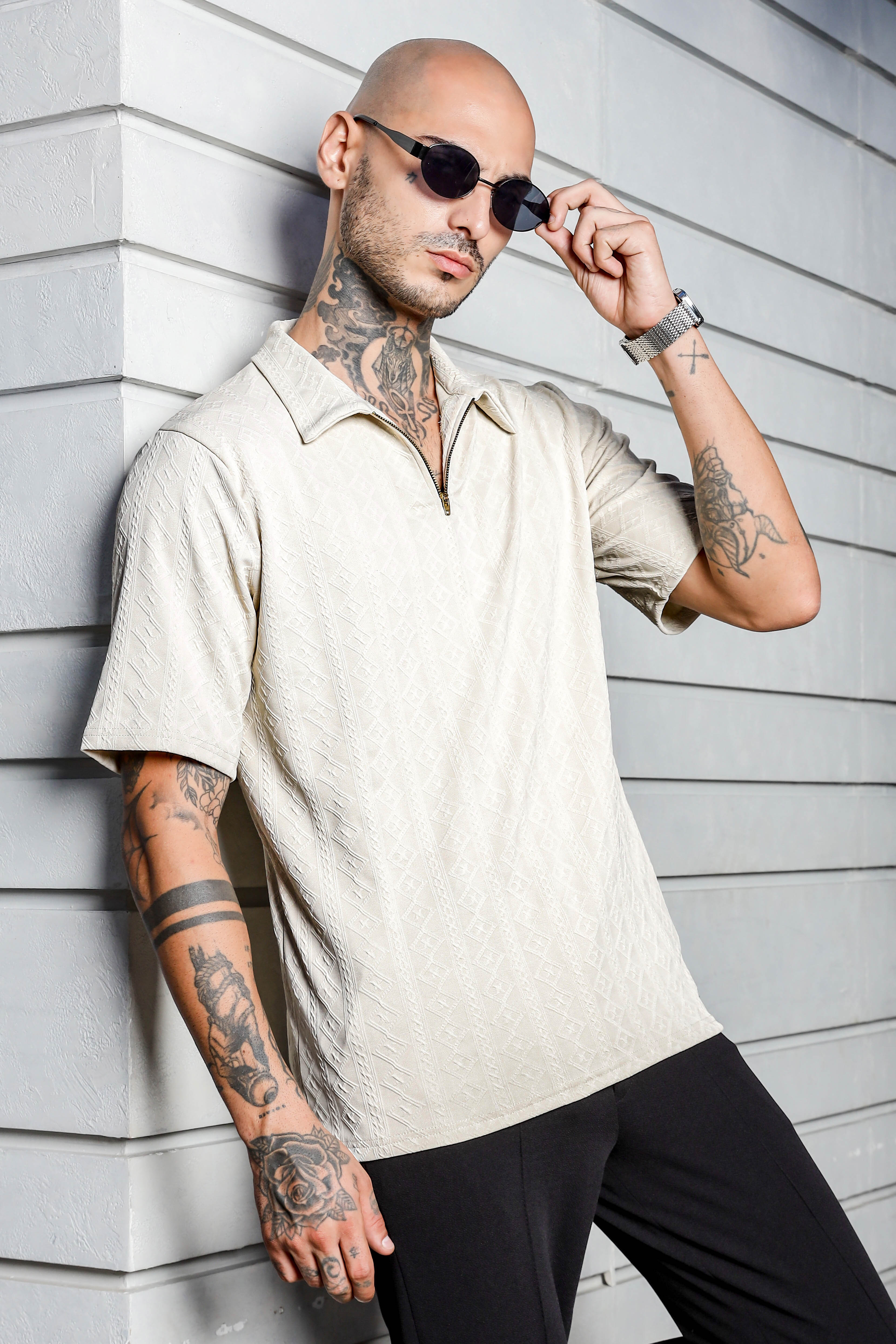 Unisex White Oversized Polo T-shirt - Image 5