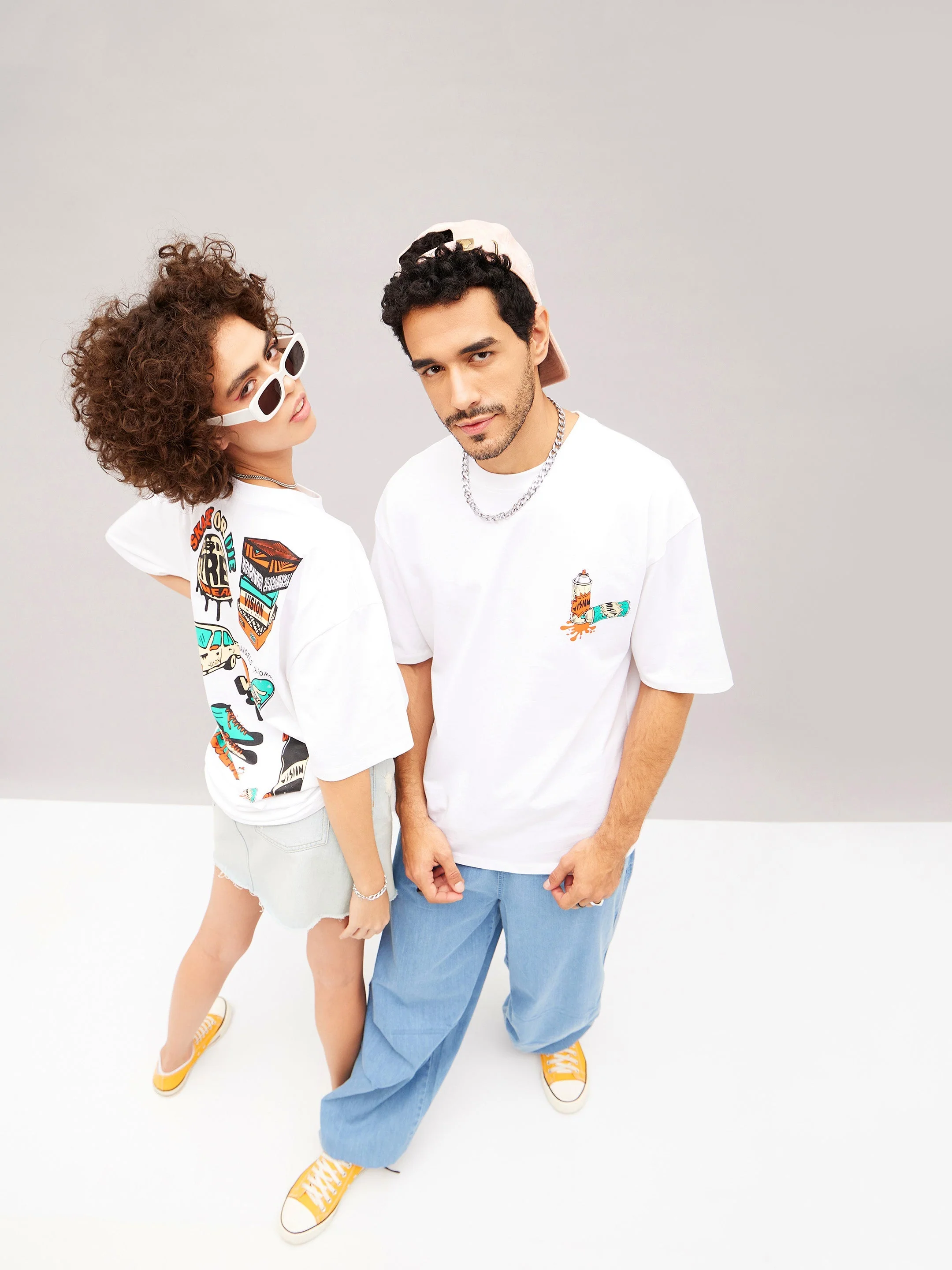 Unisex White Skate Or Die Oversized T-Shirt - Image 2