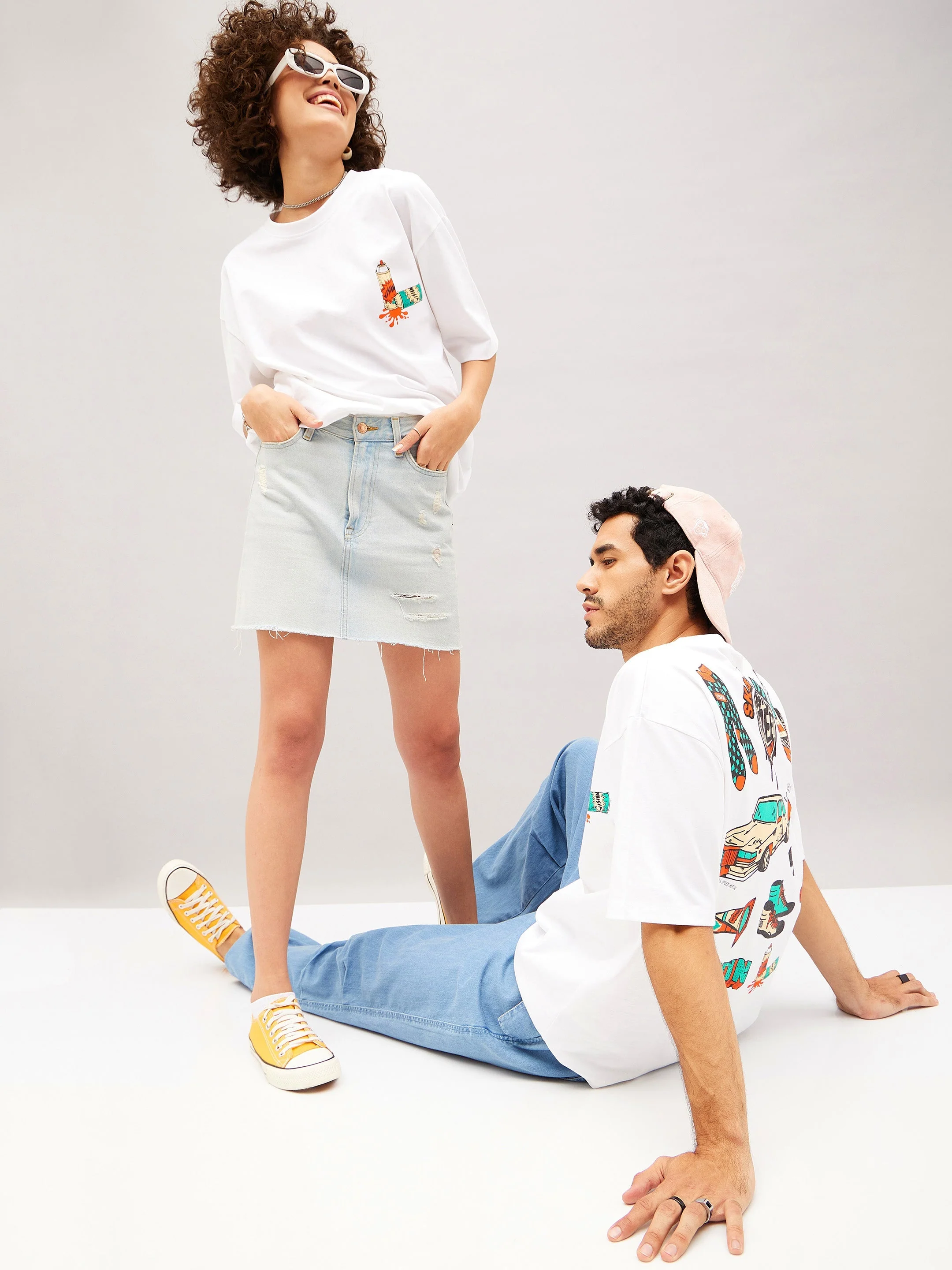 Unisex White Skate Or Die Oversized T-Shirt - Image 3