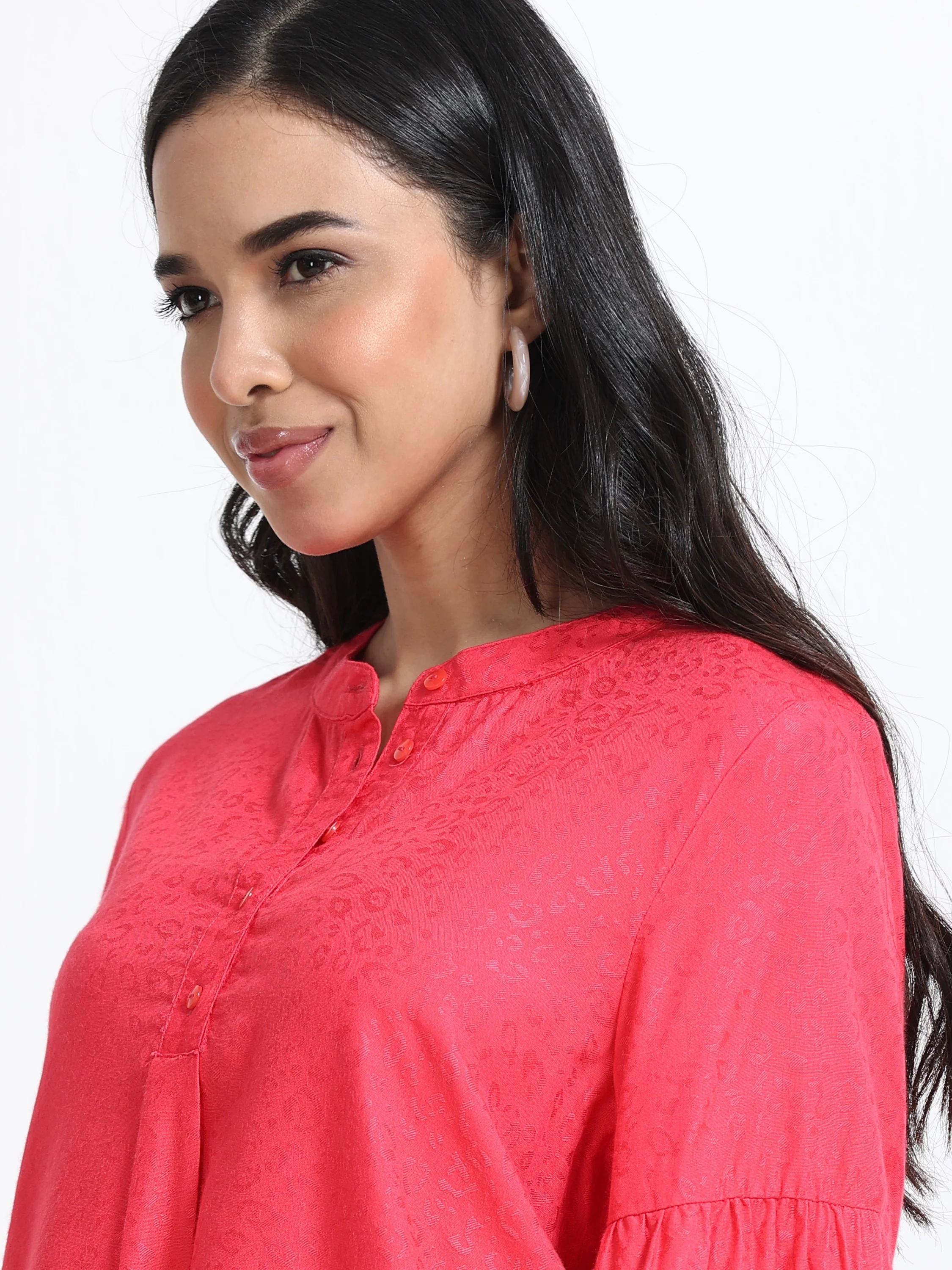 Women Y-Neck Bell Sleeve Top - Image 6