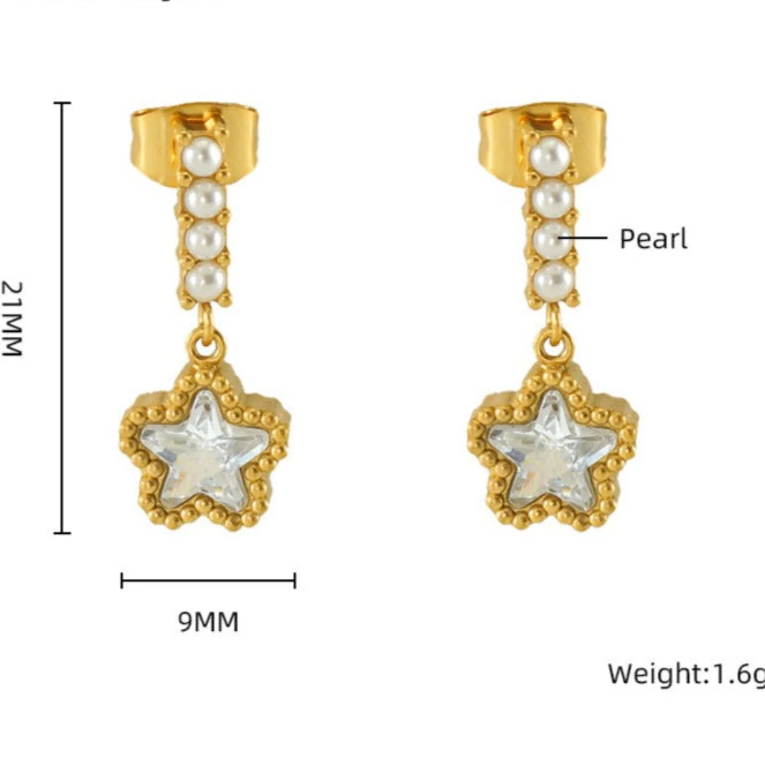 White Artificial Earring