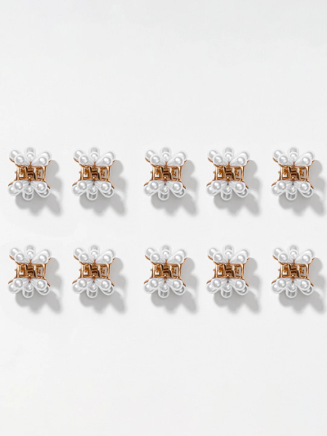 White Flower Hair Pins Set of 10 - Image 5