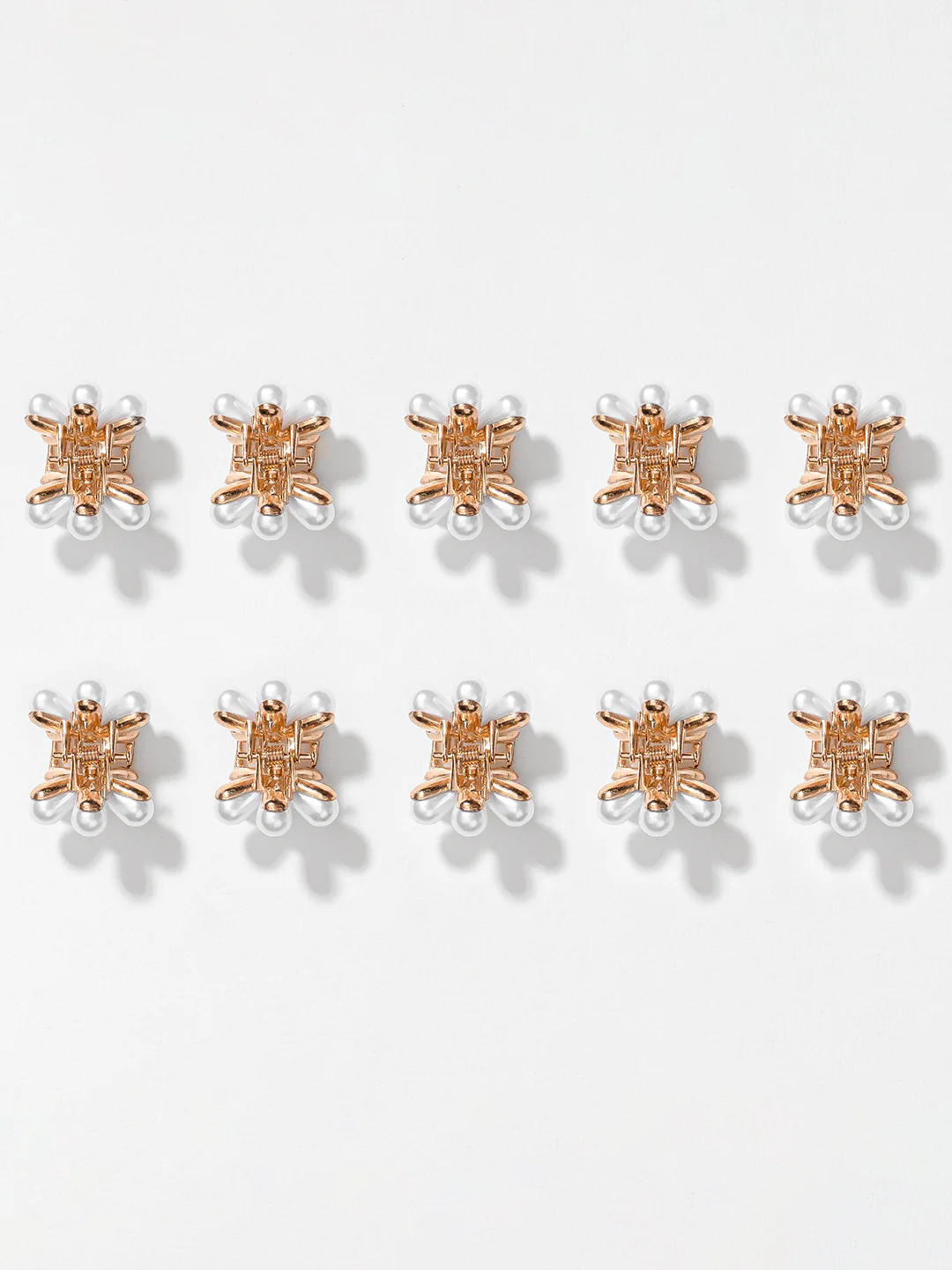 White Flower Hair Pins Set of 10 - Image 7