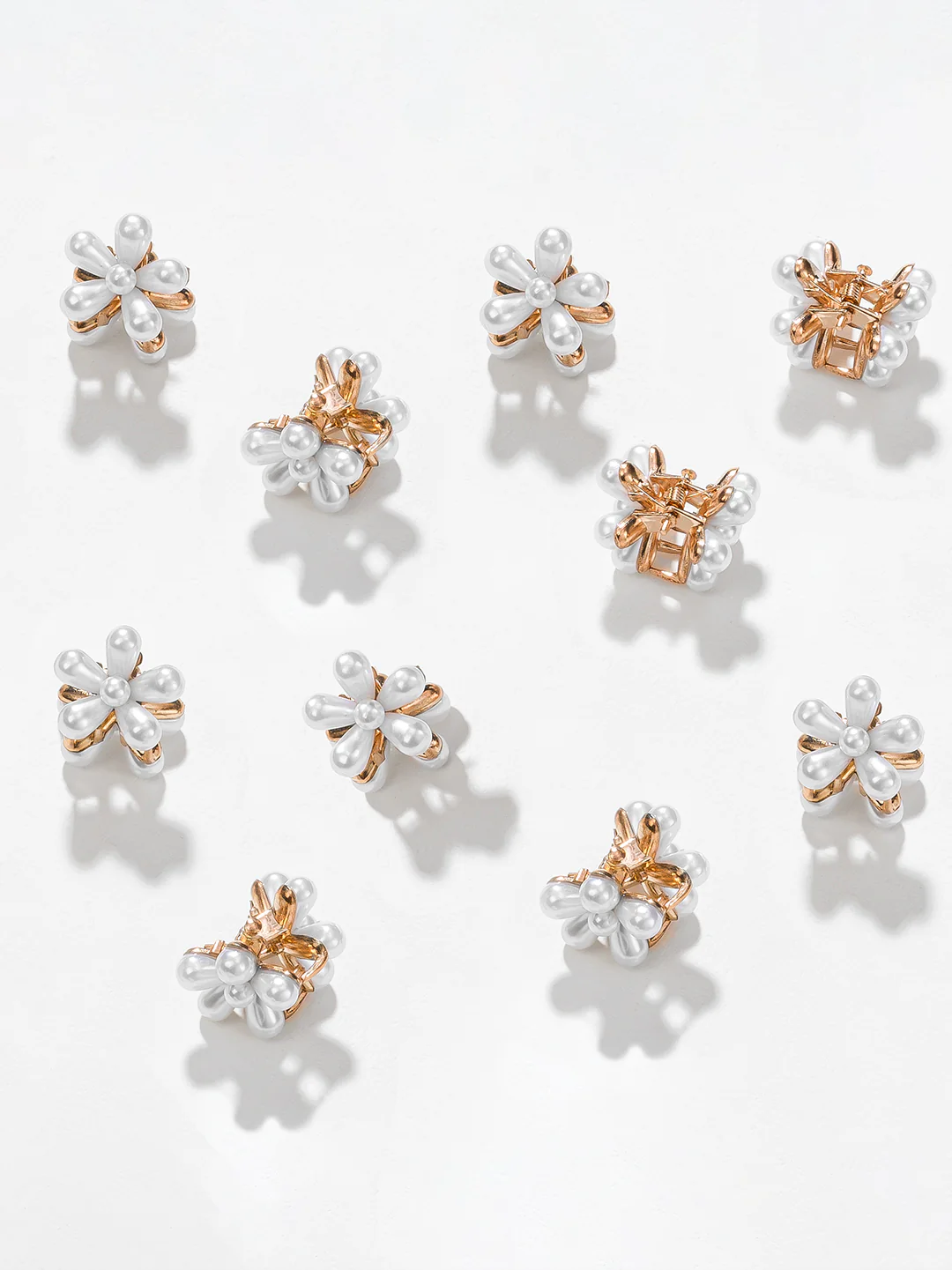 White Flower Hair Pins Set of 10 - Image 8