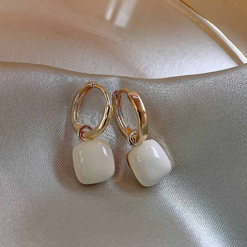 White Hoop Earring