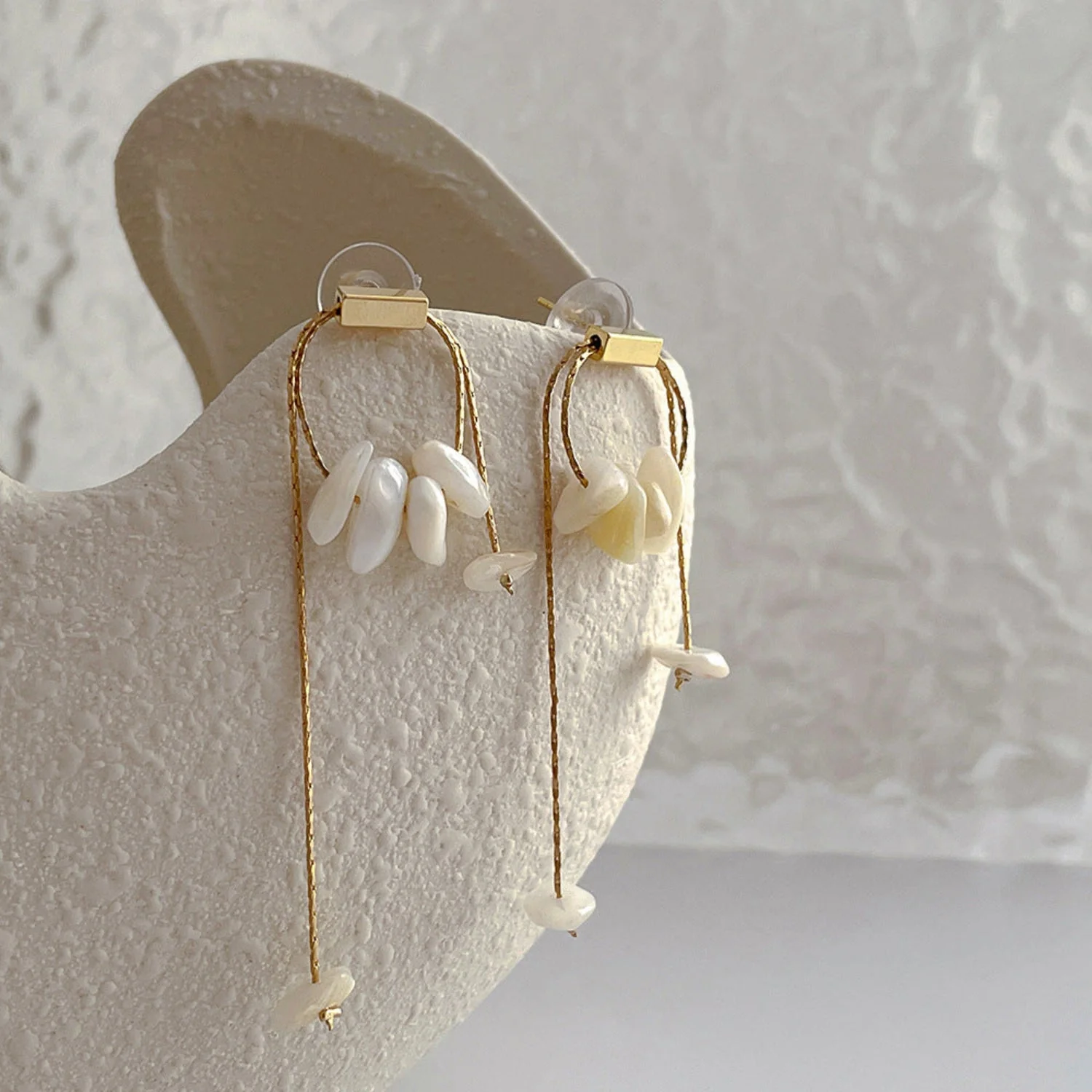 White Pin Earring