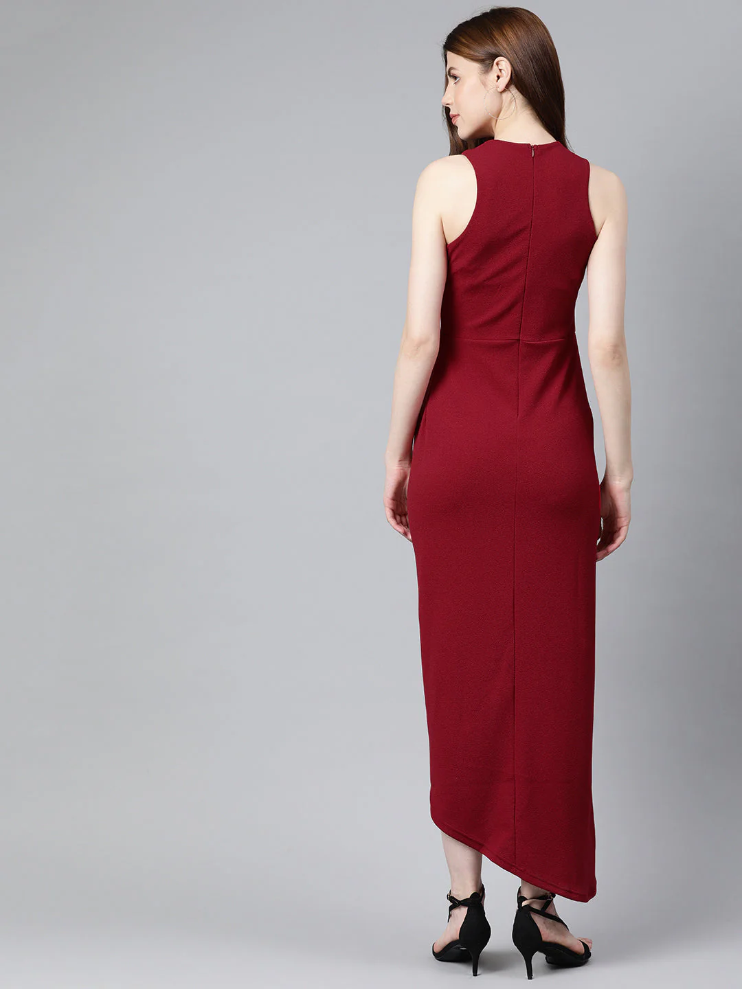 Women Wine Halter Maxi - Image 3